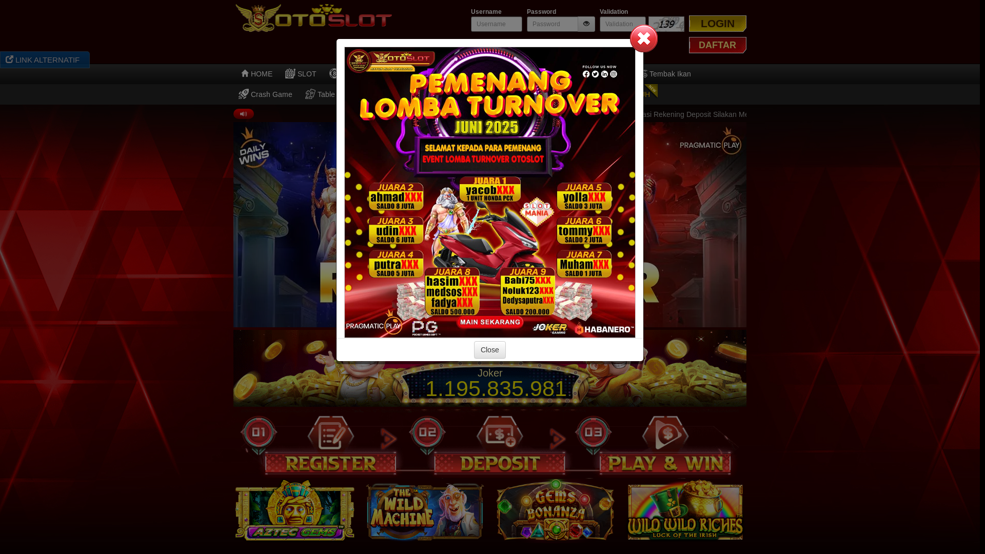 website screenshot of https://otokumbang.xyz/