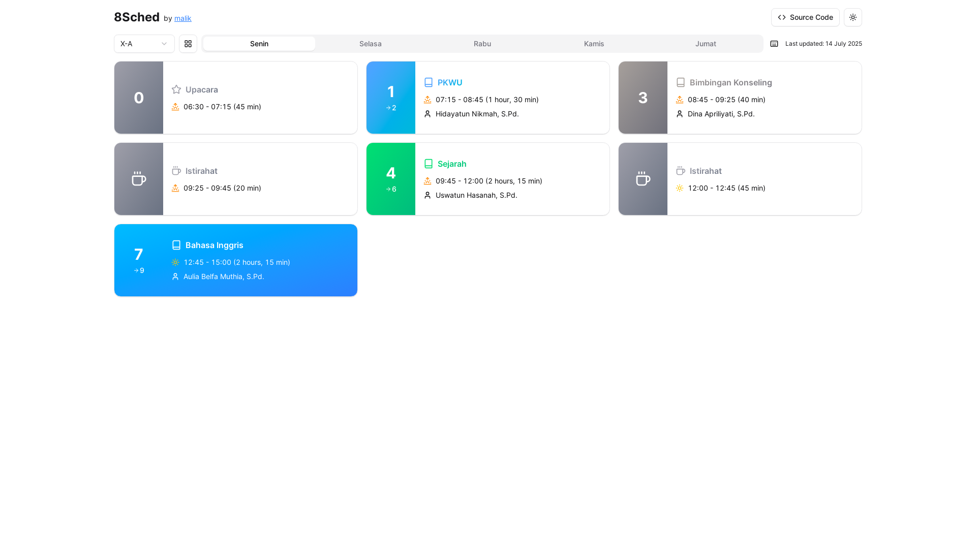 website screenshot of https://8sched.pages.dev/