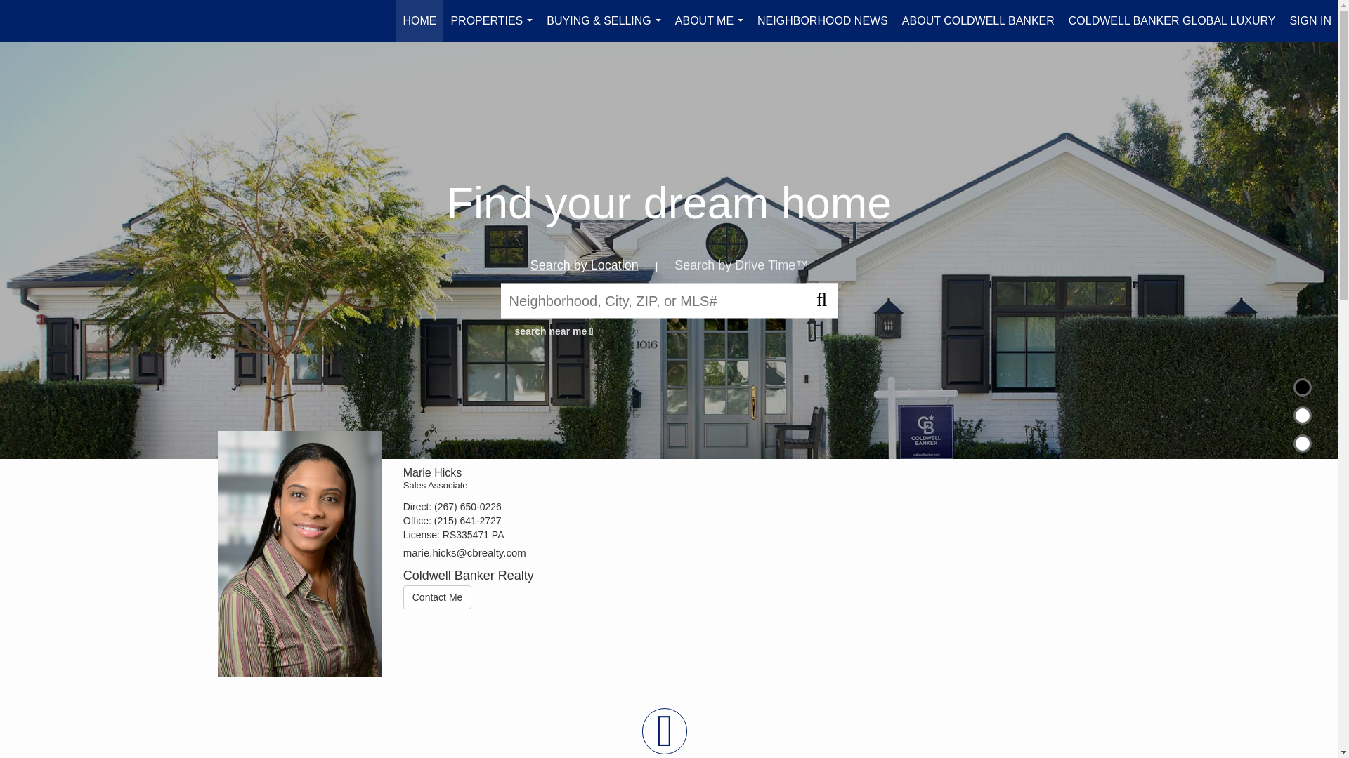 website screenshot of https://mariehickshomes.com/