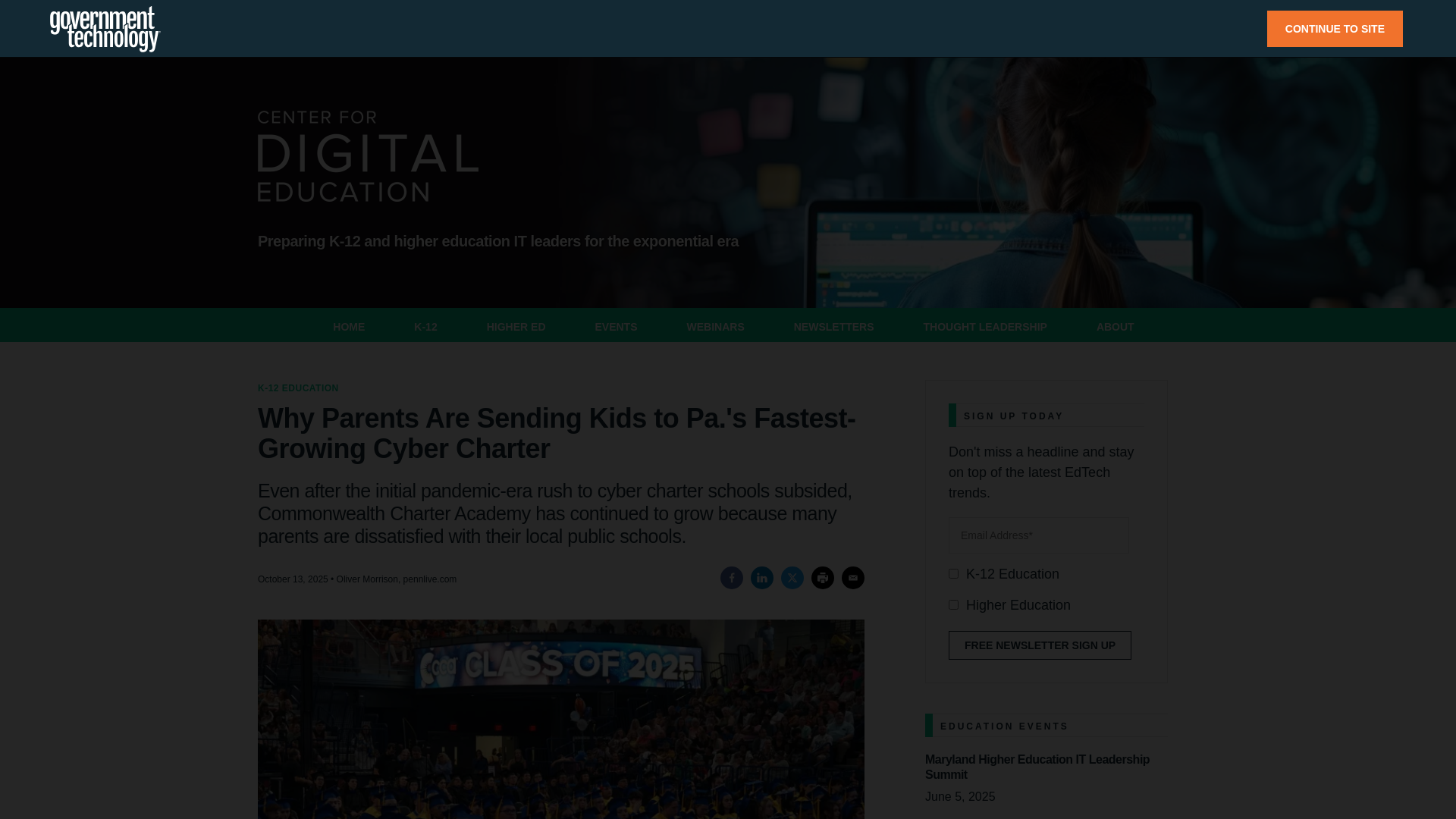 website screenshot of https://www.govtech.com/education/k-12/why-parents-are-sending-kids-to-pa-s-fastest-growing-cyber-charter