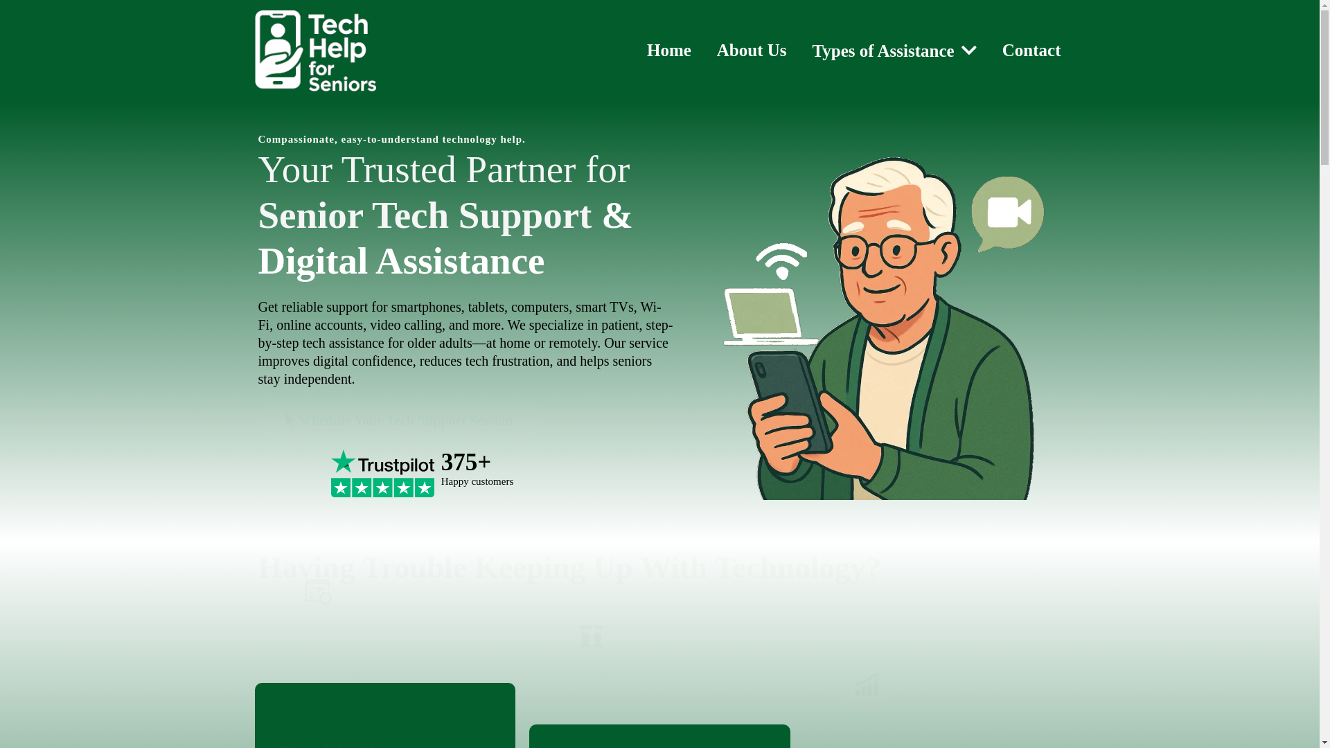 website screenshot of https://tech-help-for-seniors.com/
