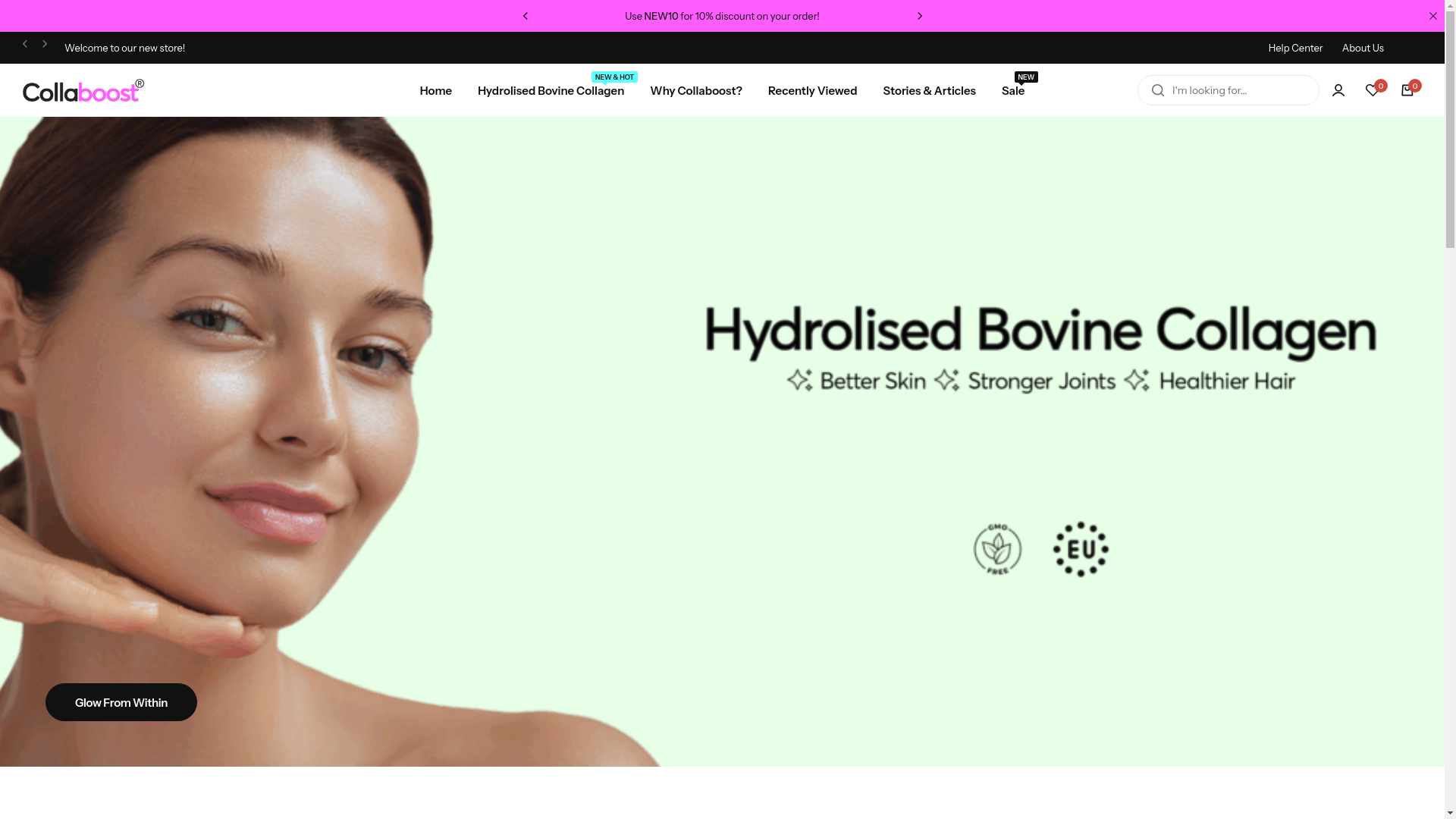 website screenshot of https://collaboost.store/