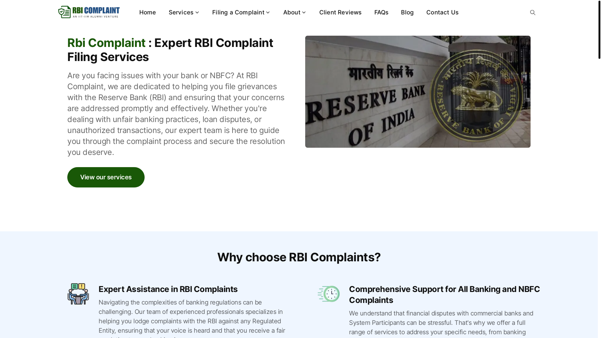 website screenshot of https://rbicomplaint-com.pages.dev/