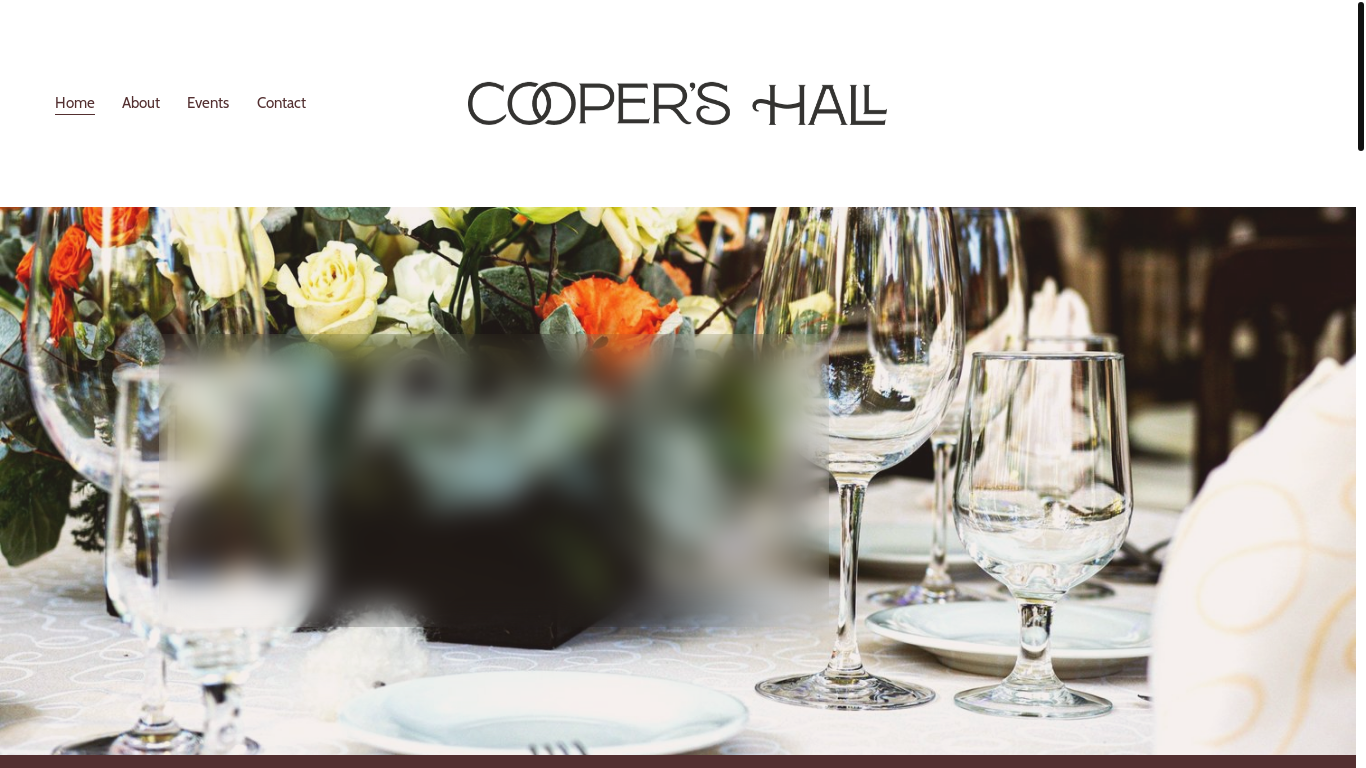 website screenshot of https://coopershallevents.com/