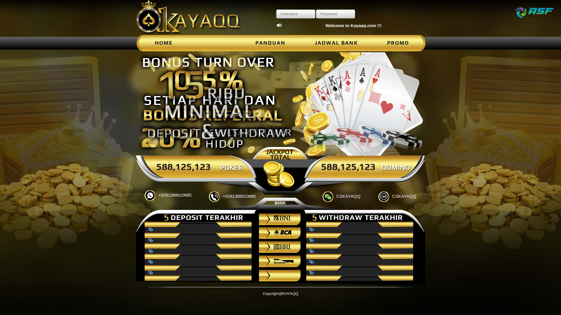 website screenshot of https://kayaqqvip.com/