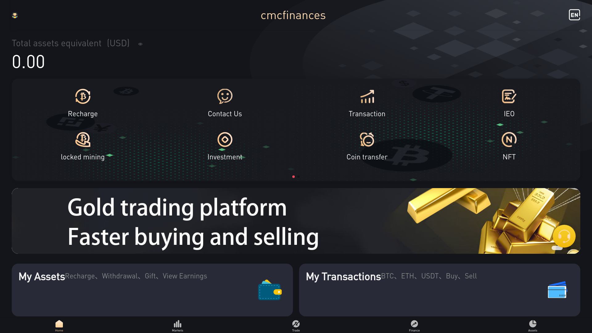 website screenshot of https://cmcfinances.vip/