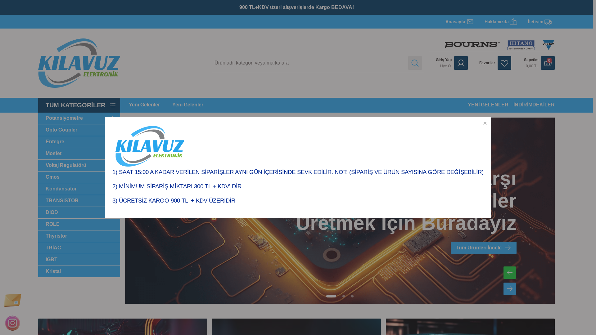 website screenshot of https://kilavuzelektronik.com