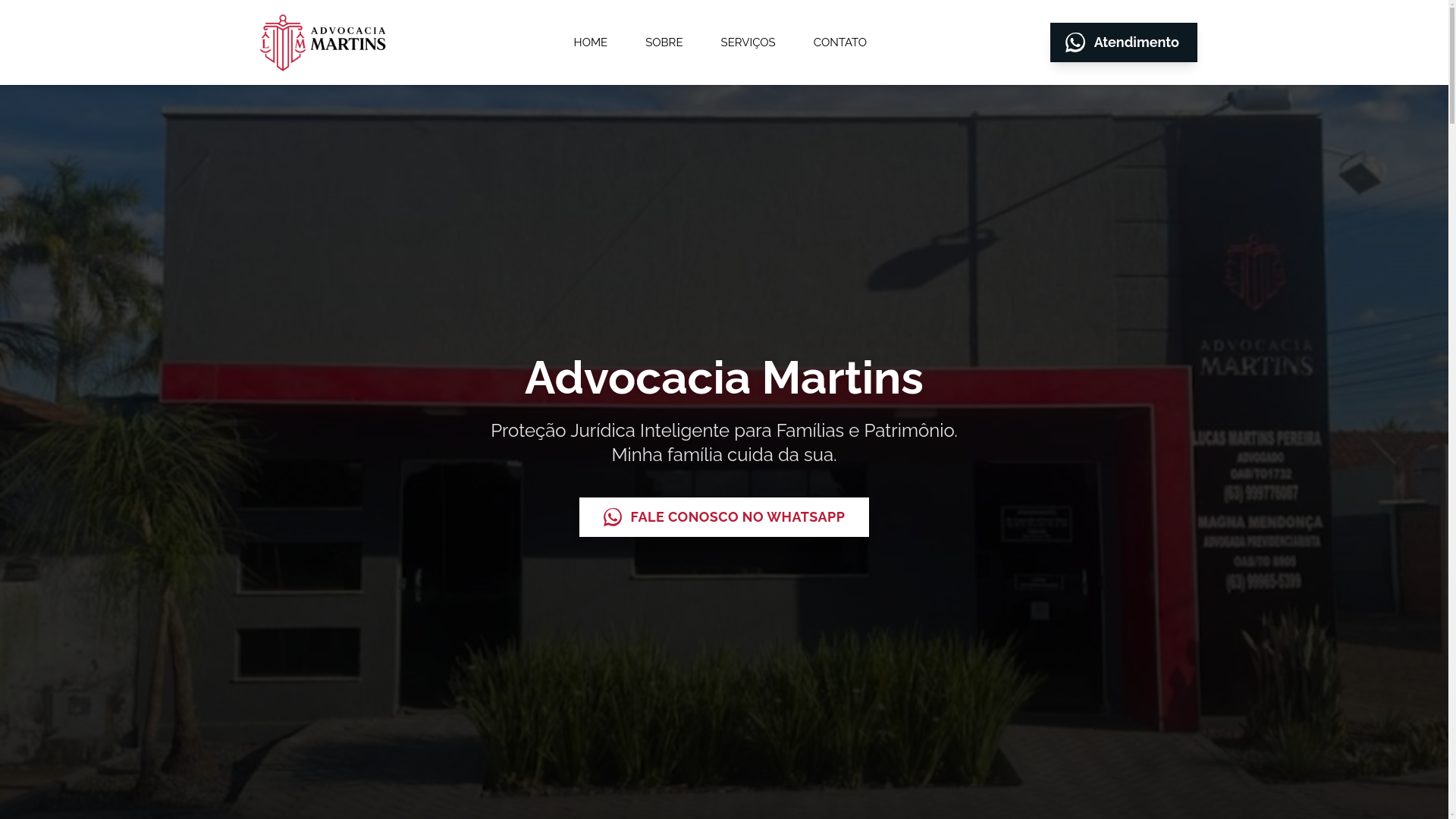 website screenshot of https://portaladvocaciamartins.com.br/