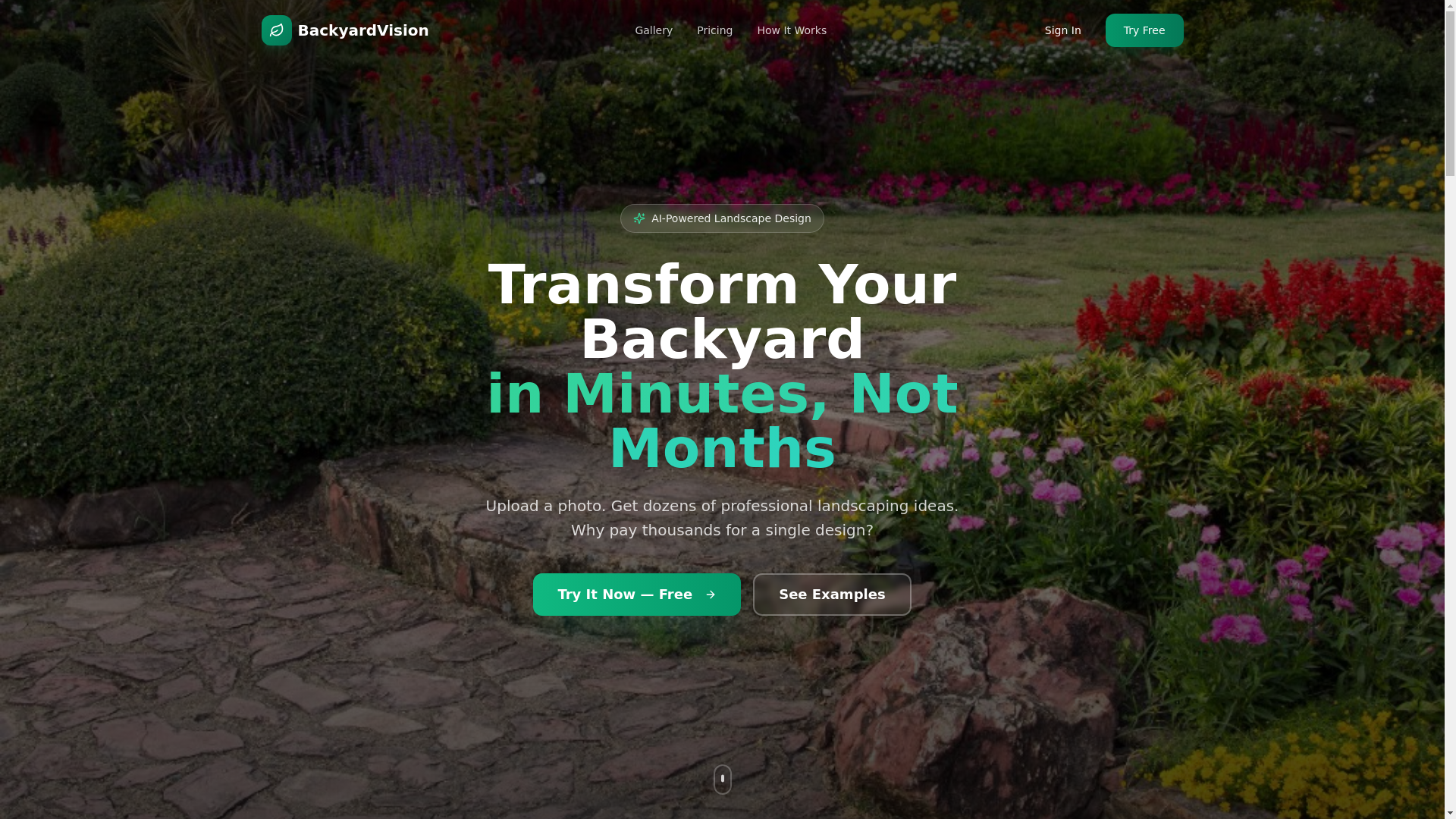 website screenshot of https://backyardvisionai.com/