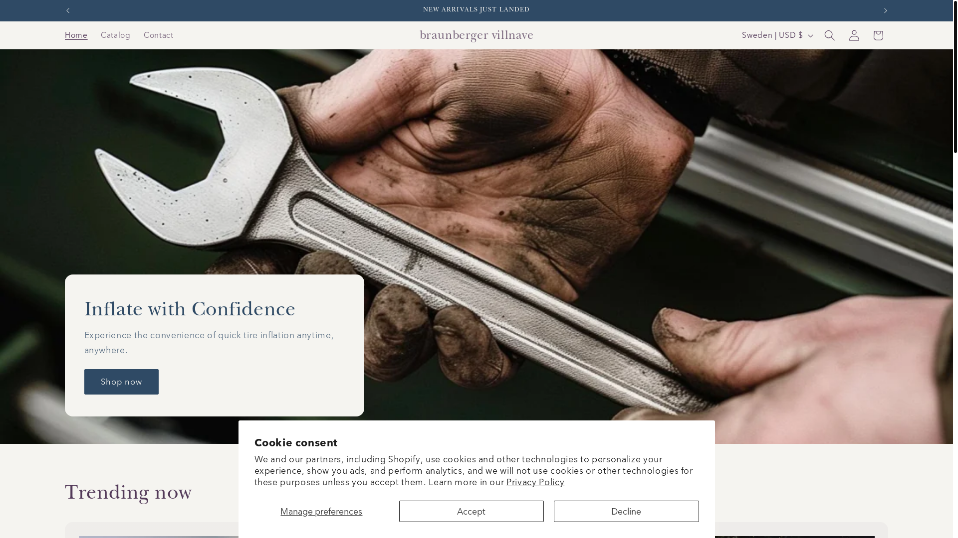 website screenshot of https://braunbergervillnave.shop/