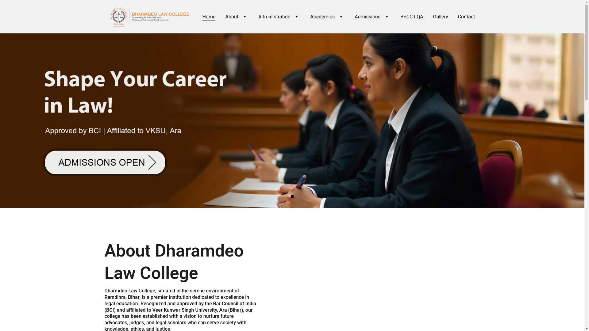 website screenshot of https://dharmdeolawcollege.com/