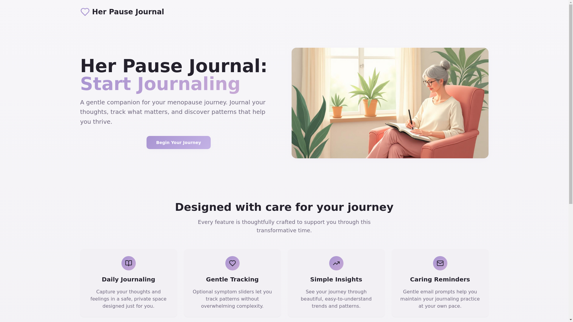 website screenshot of https://herpausejournal.com/