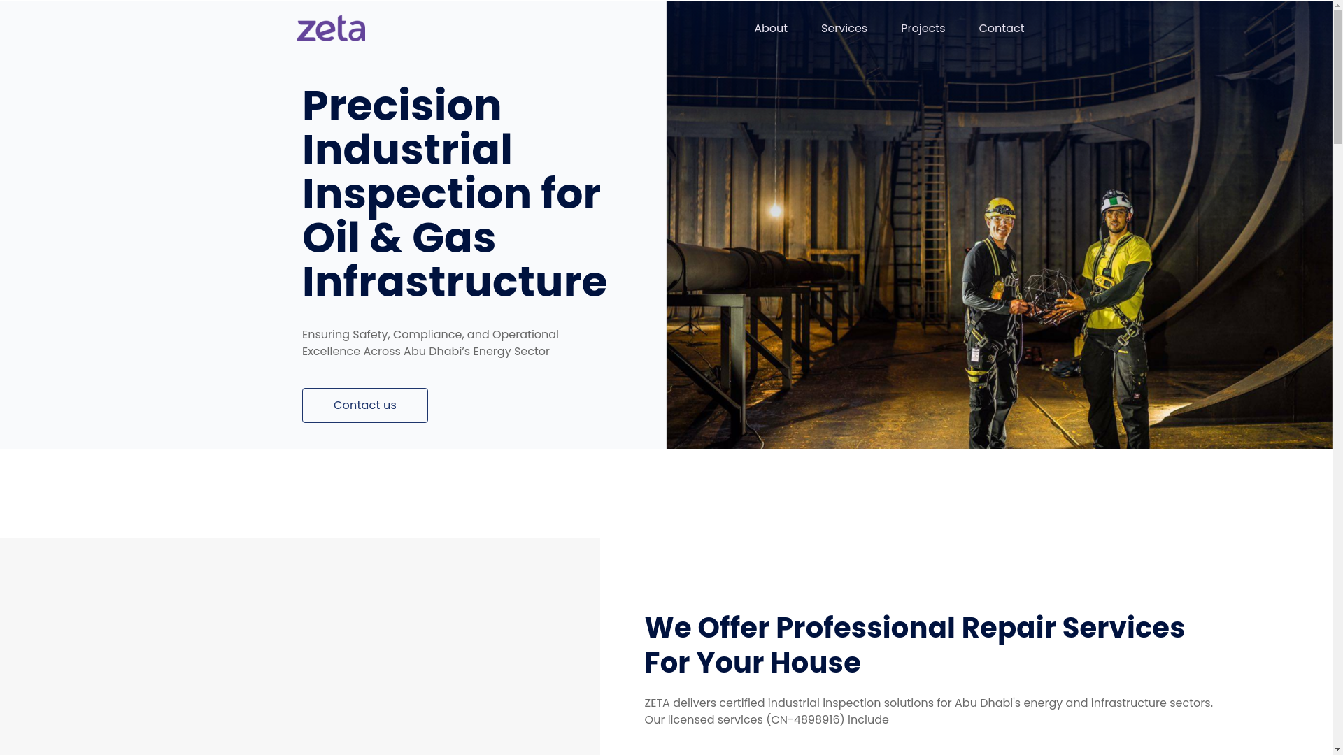 website screenshot of https://zetaindustrialsolution.com/