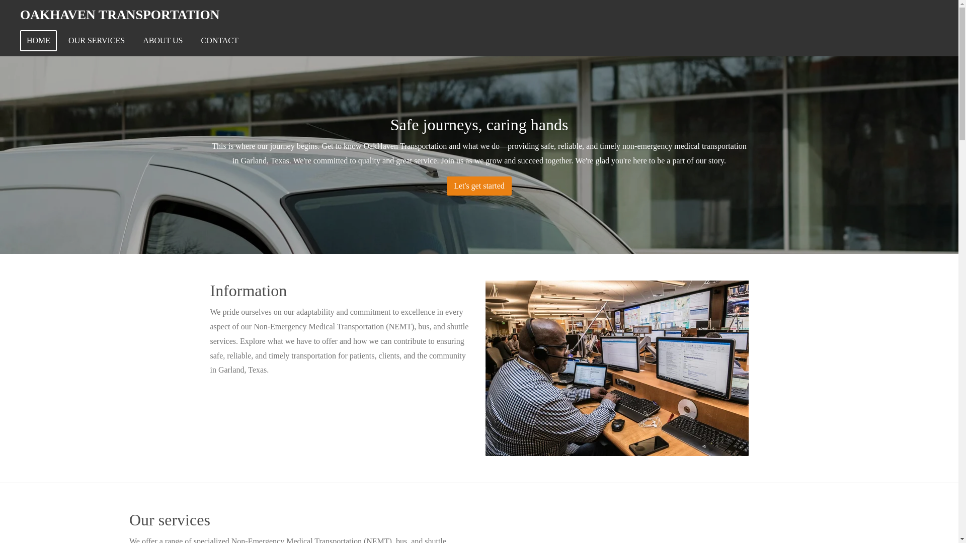 website screenshot of https://oakhaventransportation.com/