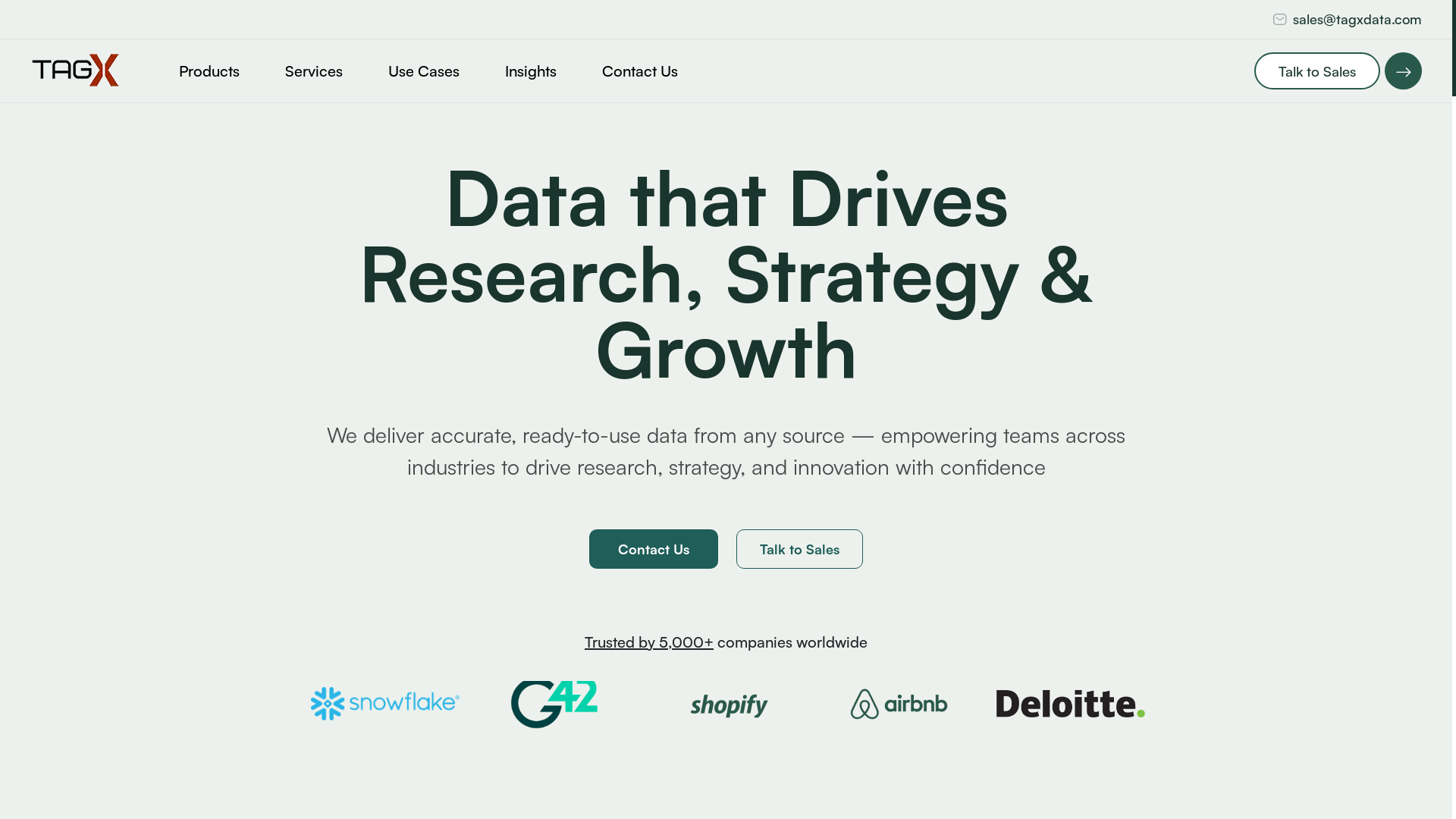 website screenshot of https://tagxmetrics.com/