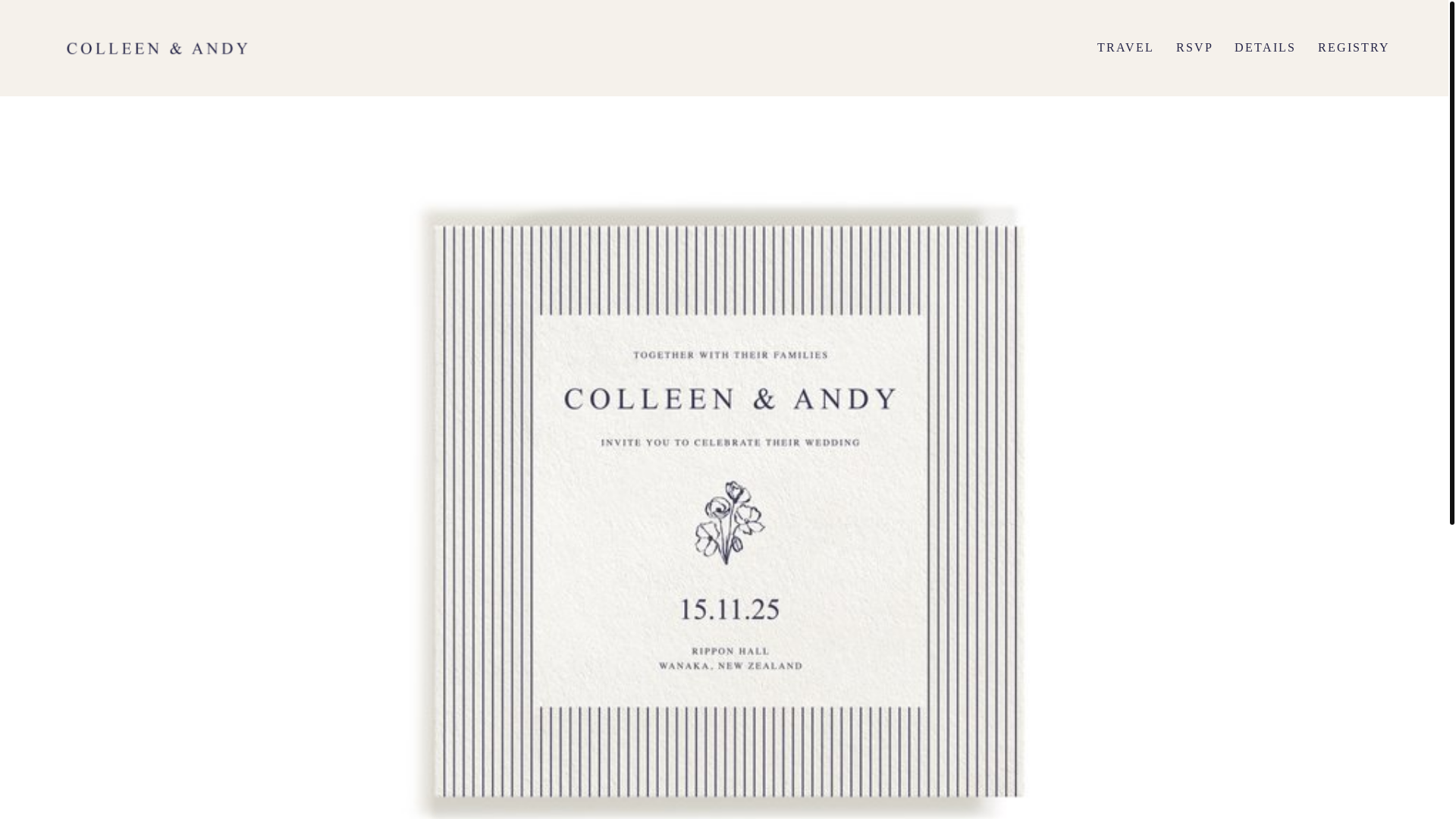 website screenshot of https://colleenandandy.com/