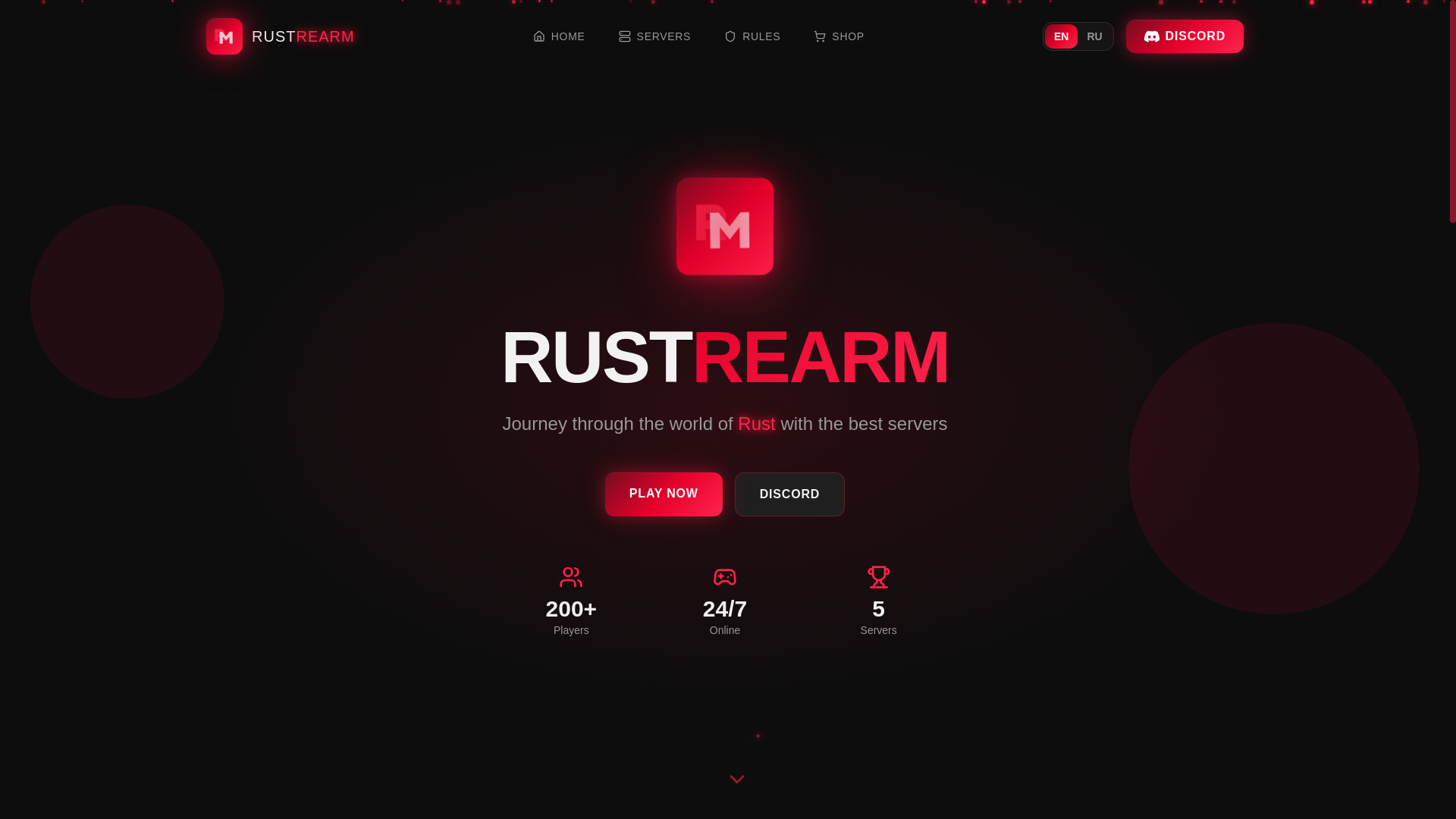 website screenshot of https://rustrearm.eu/