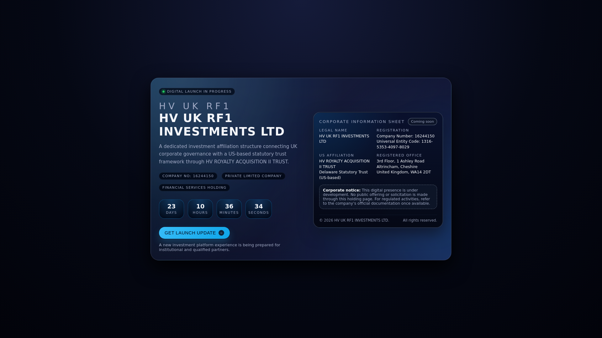 website screenshot of https://hvcapitals.com/