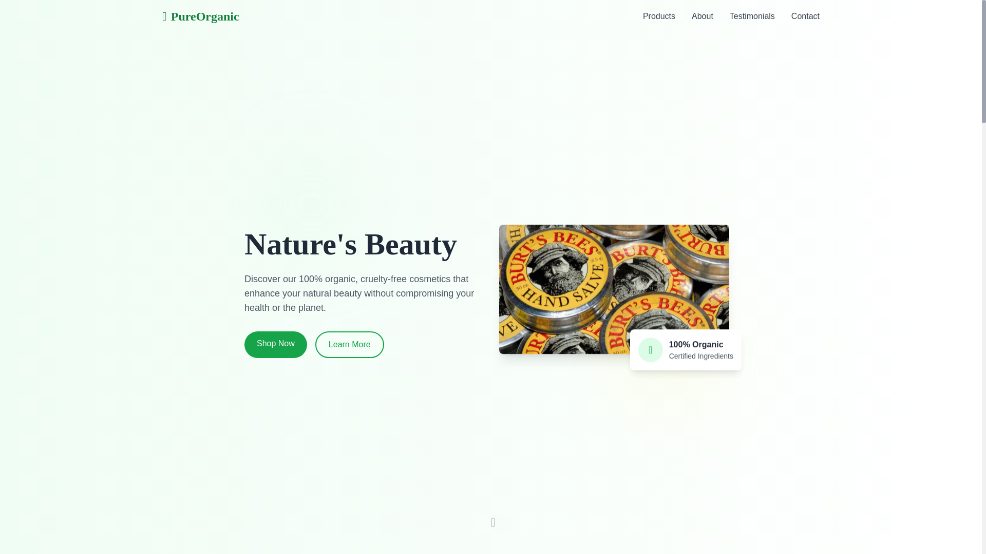 website screenshot of https://pureorganicbaku.online/