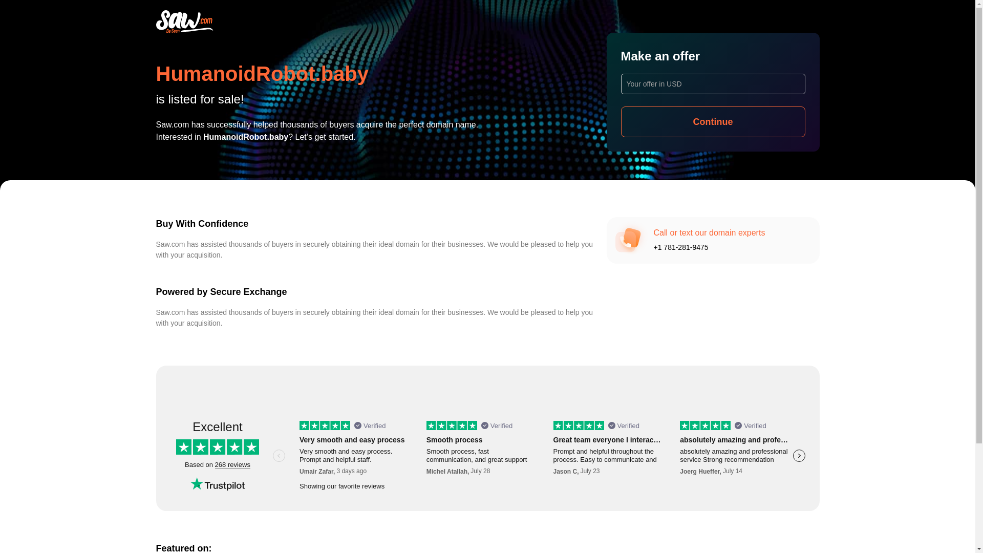 website screenshot of https://humanoidrobot.baby/