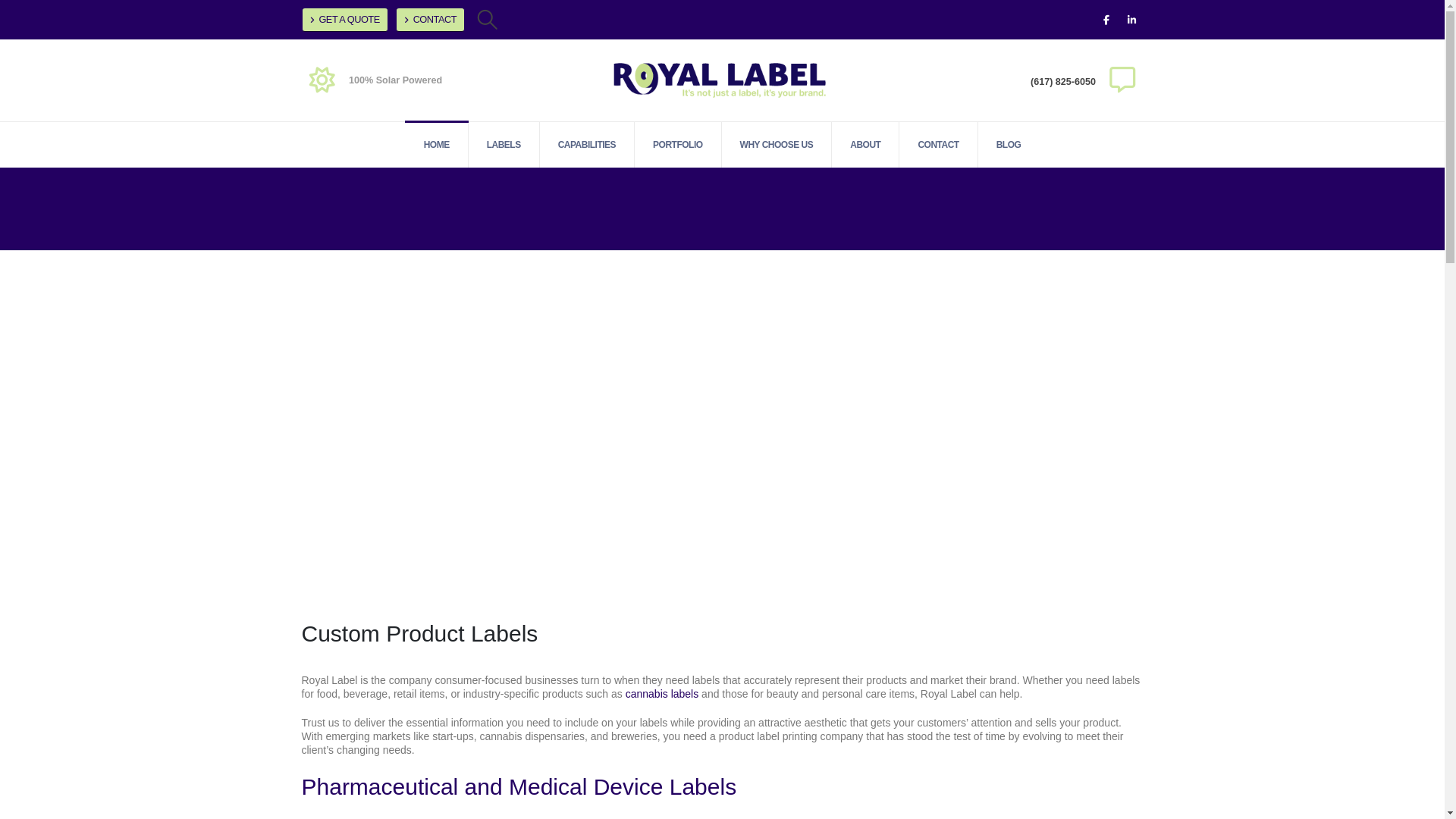 website screenshot of https://royallabel.com/