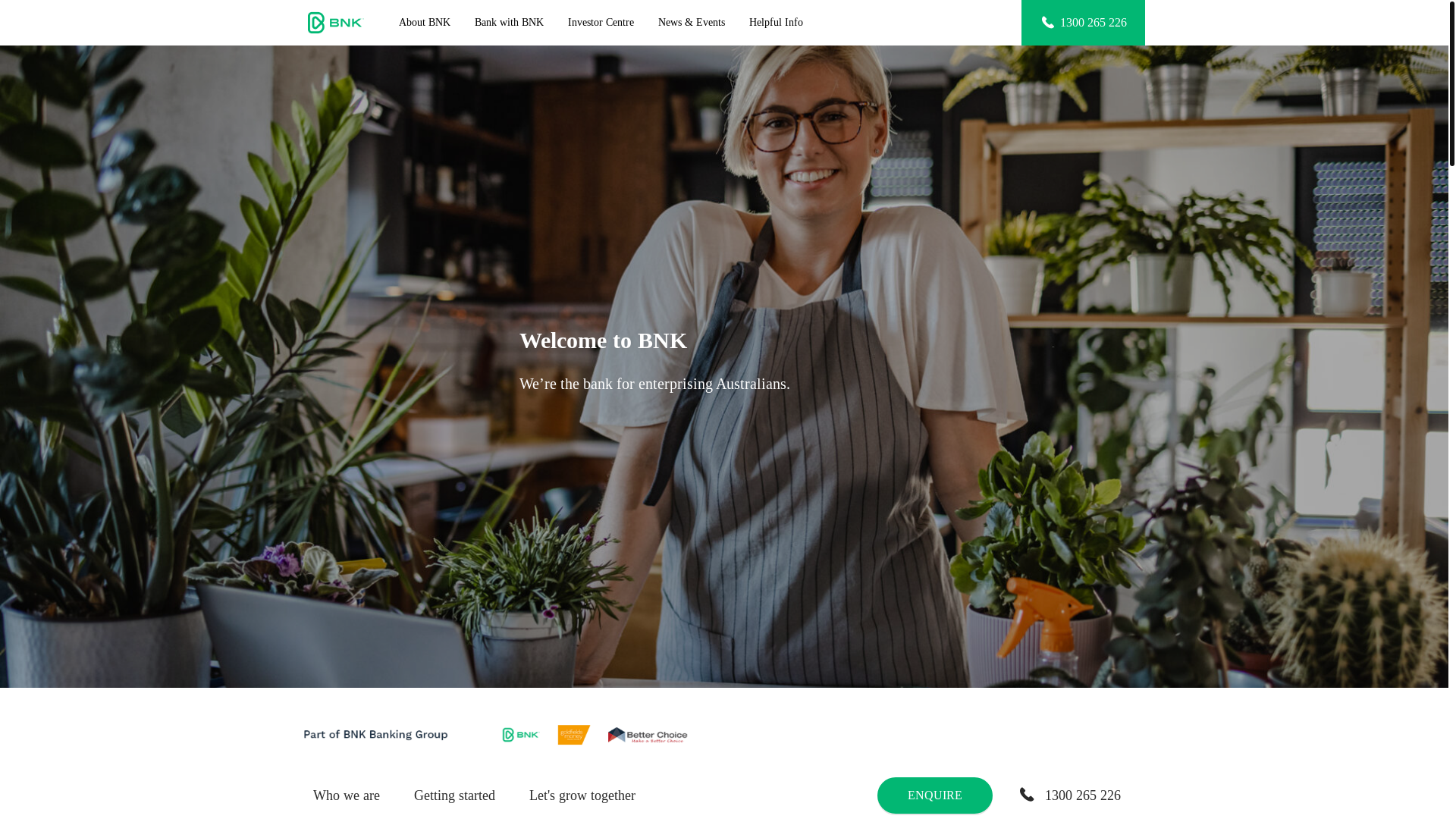 website screenshot of https://www.bnk.com.au/