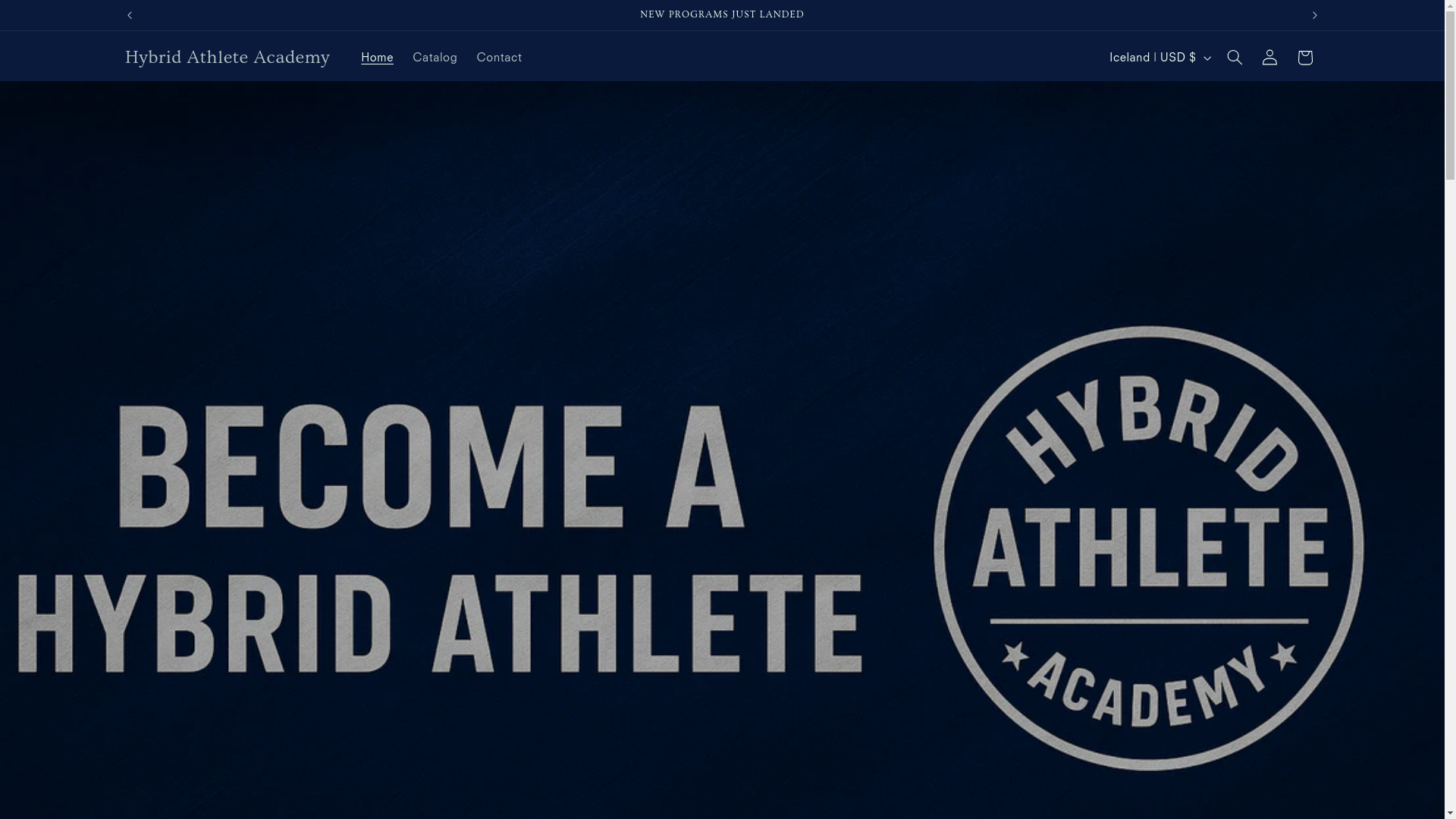 website screenshot of https://hybridathleteacademy.com/