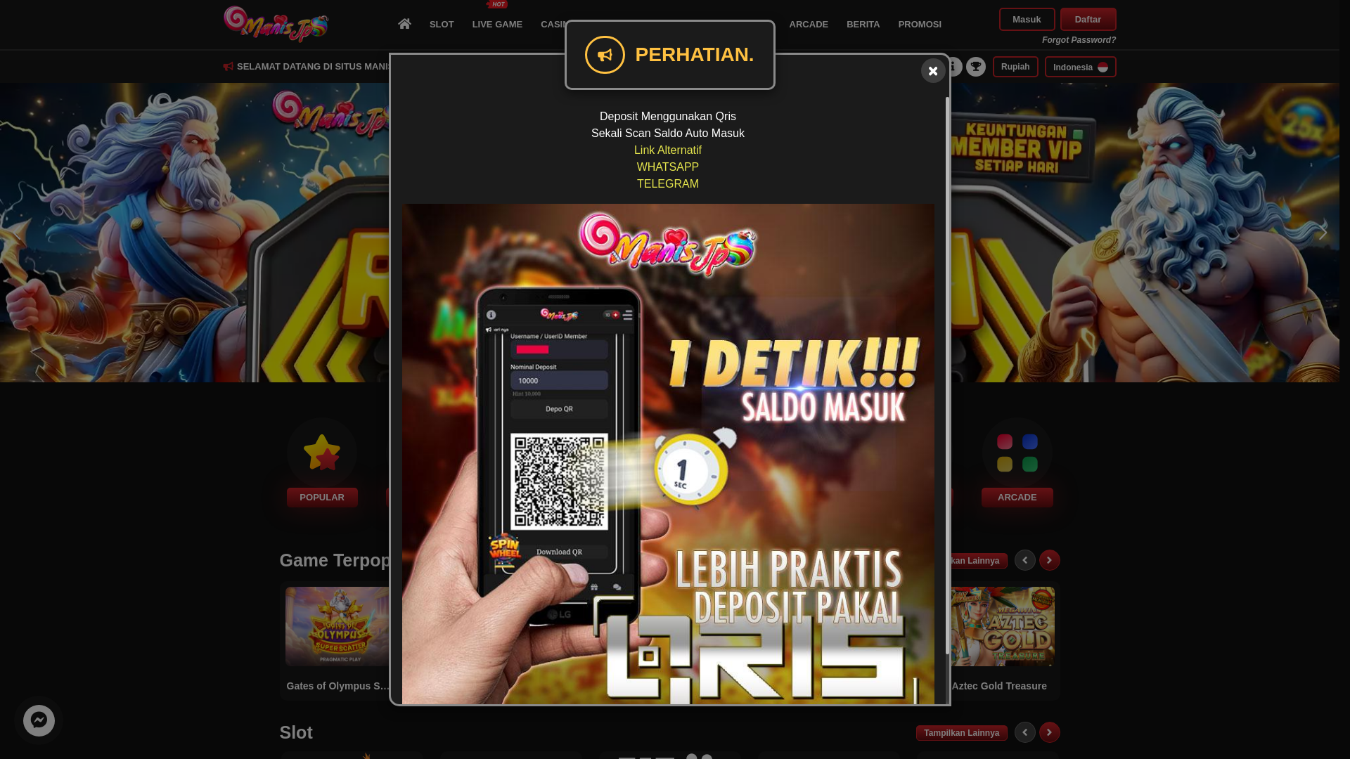 website screenshot of https://manisjpslot.com/