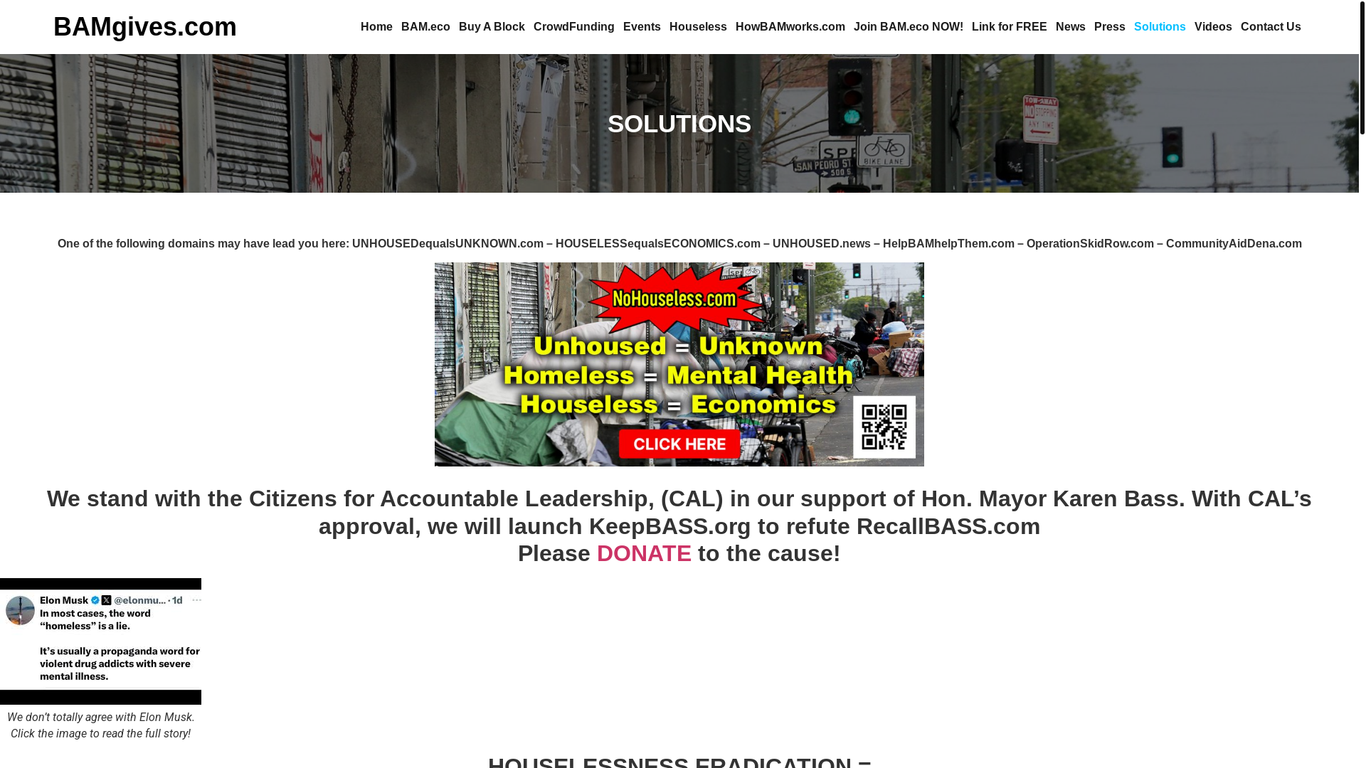 website screenshot of https://houselessequalseconomics.com/