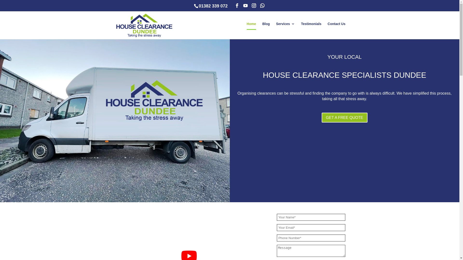 website screenshot of https://houseclearancedundee.com/