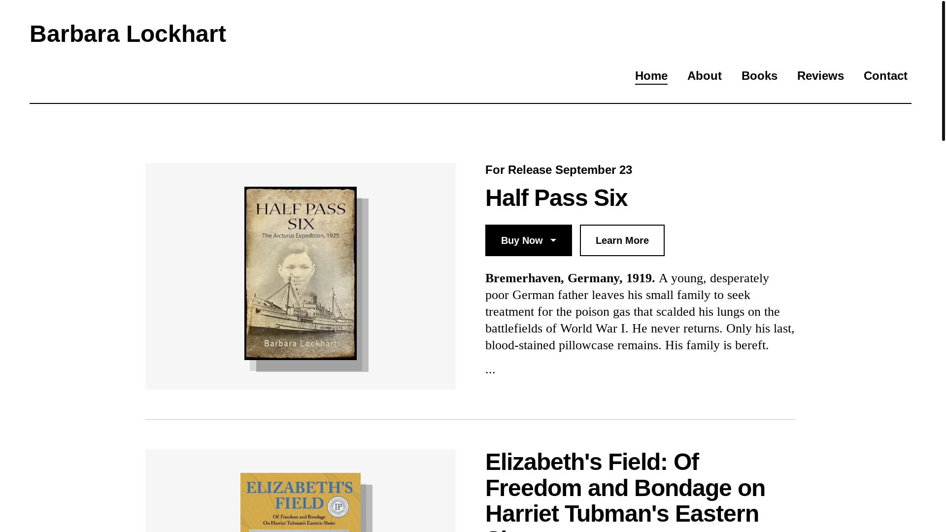 website screenshot of https://barbaralockhartauthor.com/