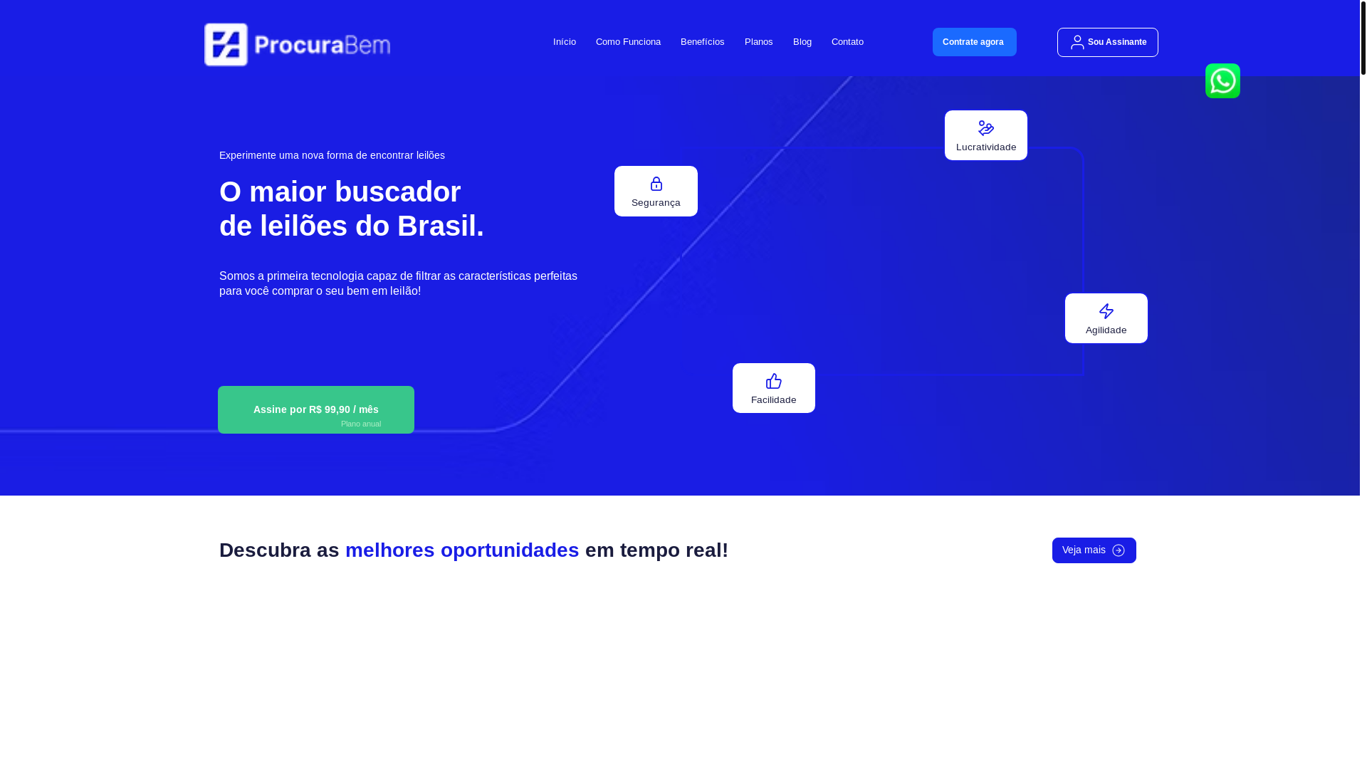 website screenshot of https://procurebens.com.br/