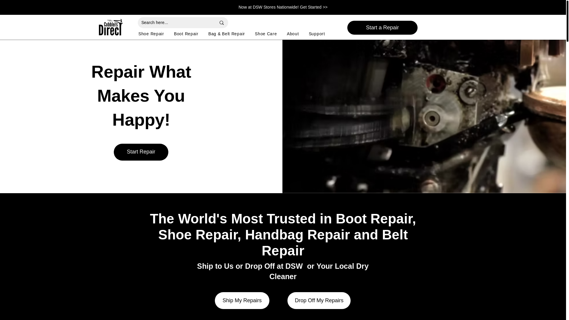 website screenshot of https://cobblersdirect.com