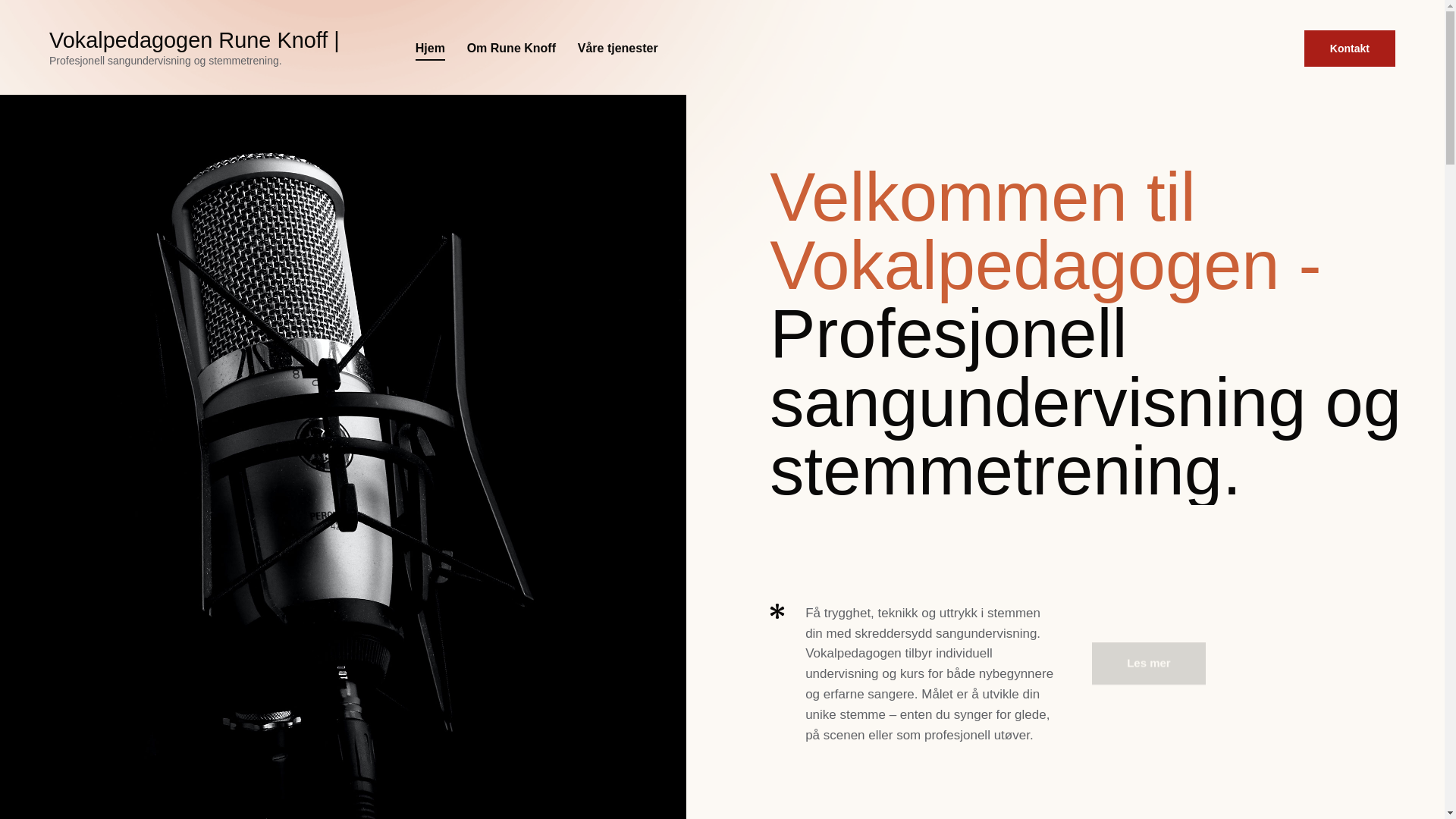 website screenshot of https://vokalpedagogen.no/