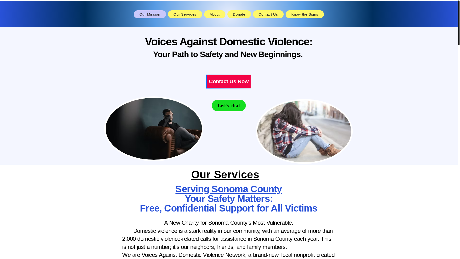 website screenshot of https://sonomacountydvhelp.org/