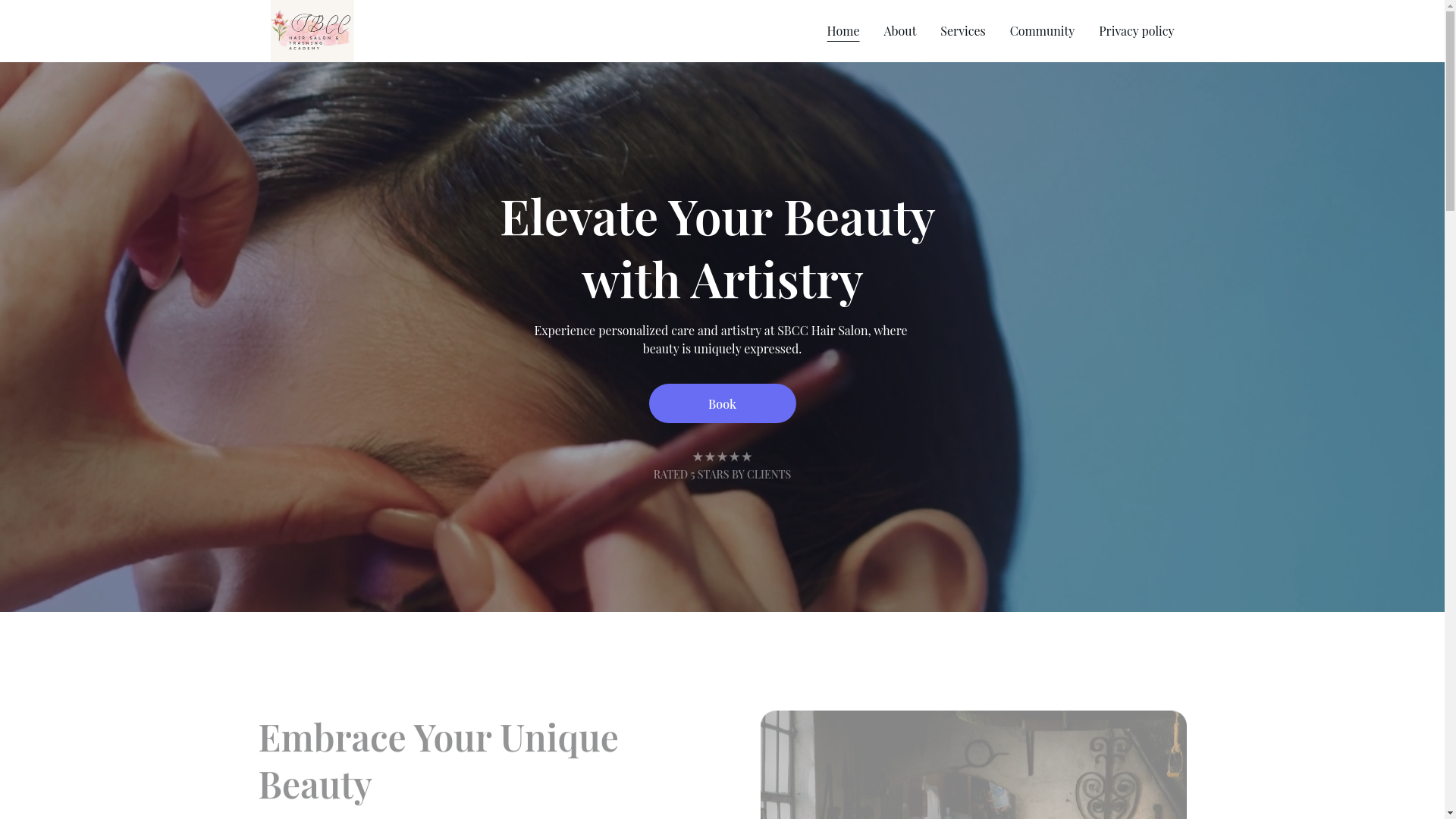 website screenshot of https://sbccsalonandtrainingacademy.shop/