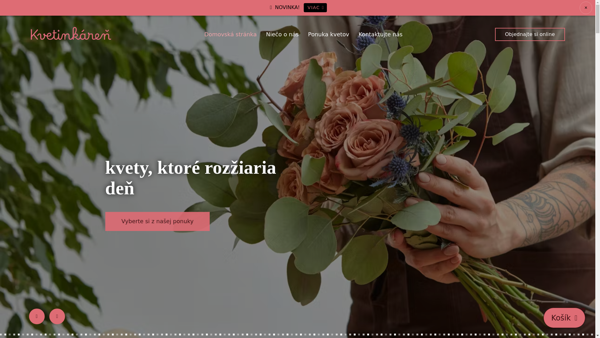 website screenshot of https://kvetinkaren.sk/