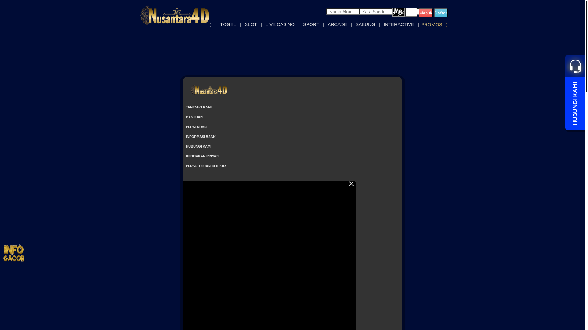 website screenshot of https://nusantara4dhoki.vip/