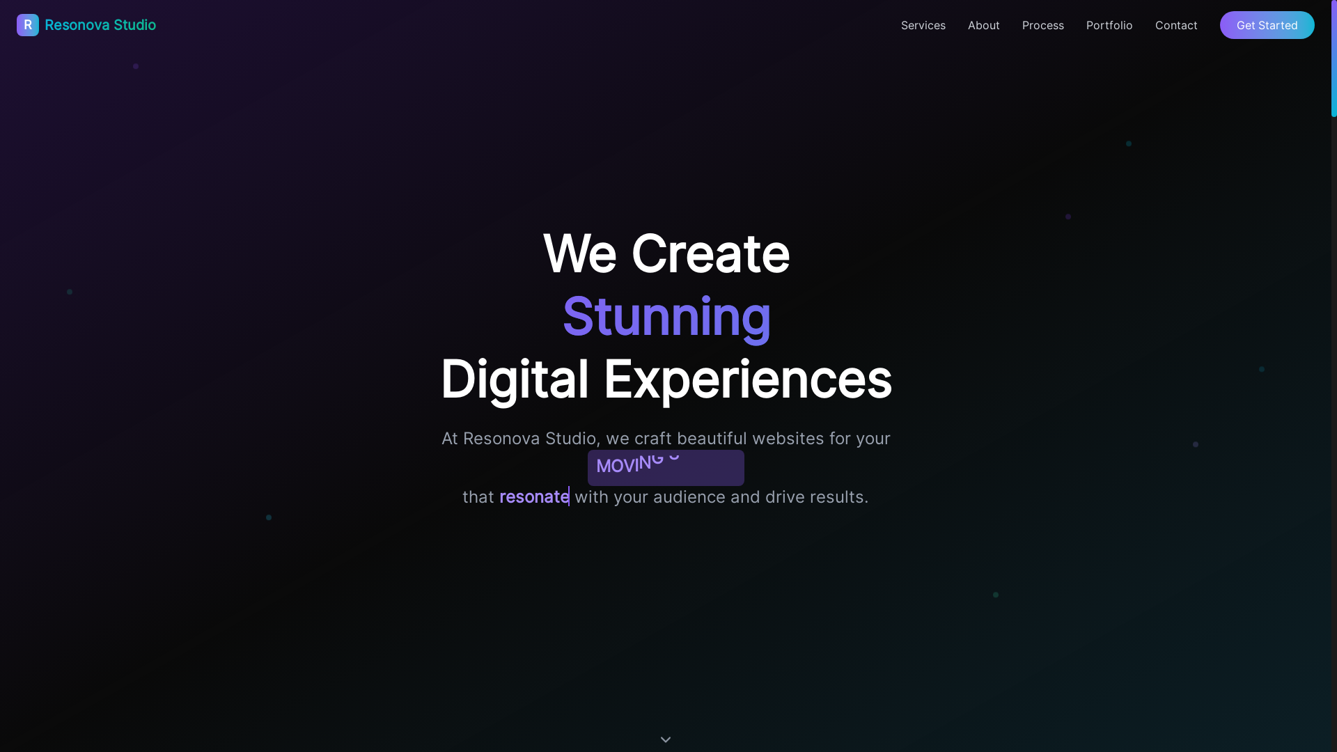 website screenshot of https://resonova-studio-landing.pages.dev/