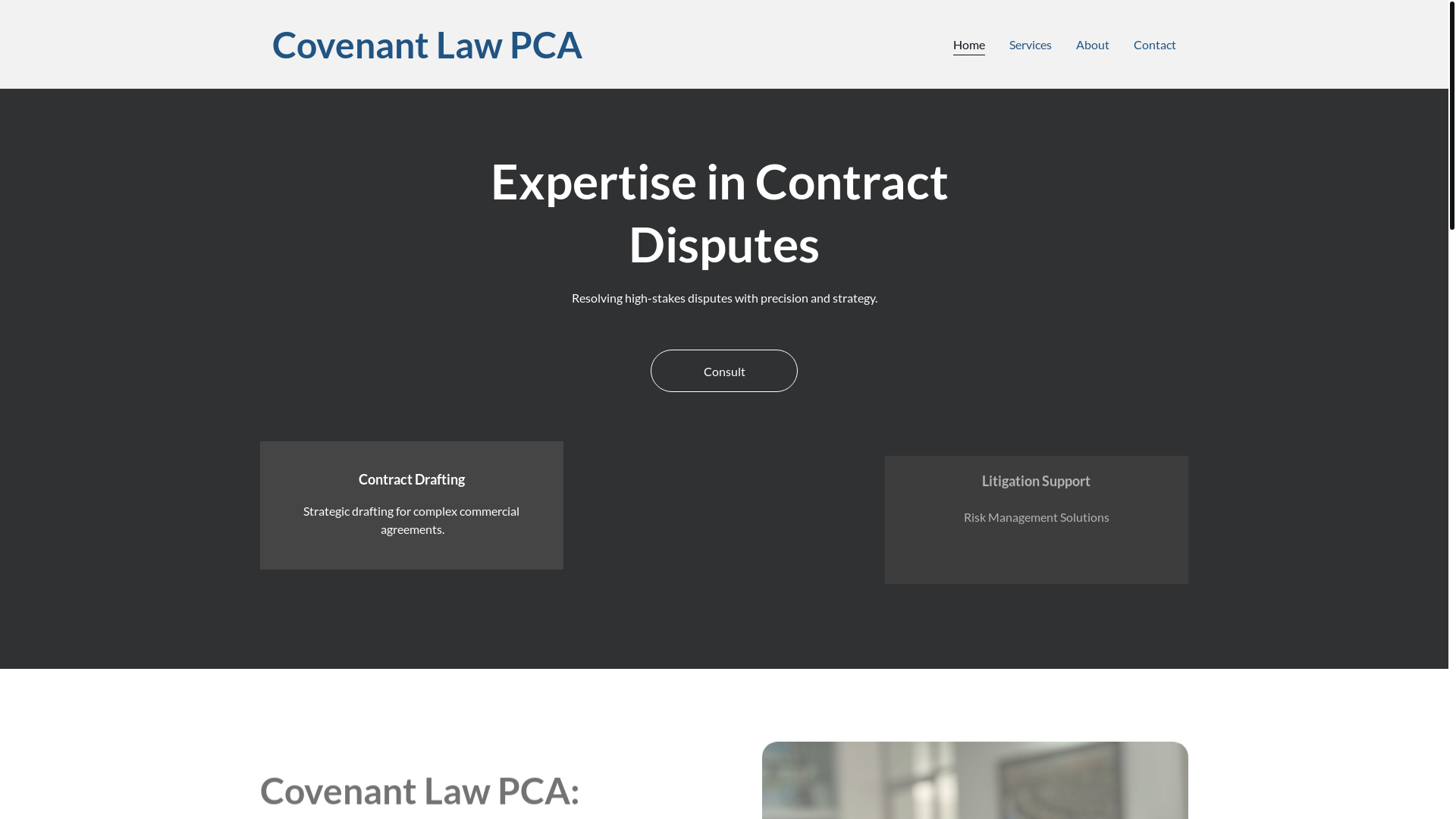 website screenshot of https://covenantlawpca.com/