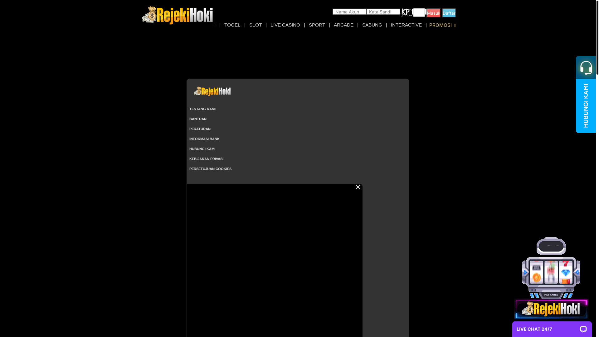 website screenshot of https://rejekiwakhoki.xyz/