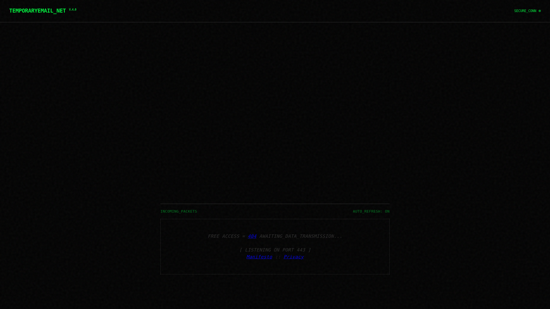 website screenshot of https://temporaryemail-c03.pages.dev/
