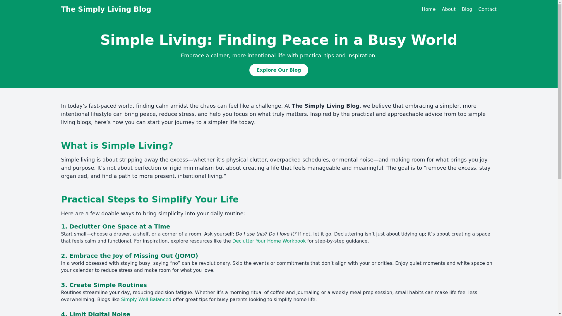 website screenshot of https://simple-living-blog.pages.dev/