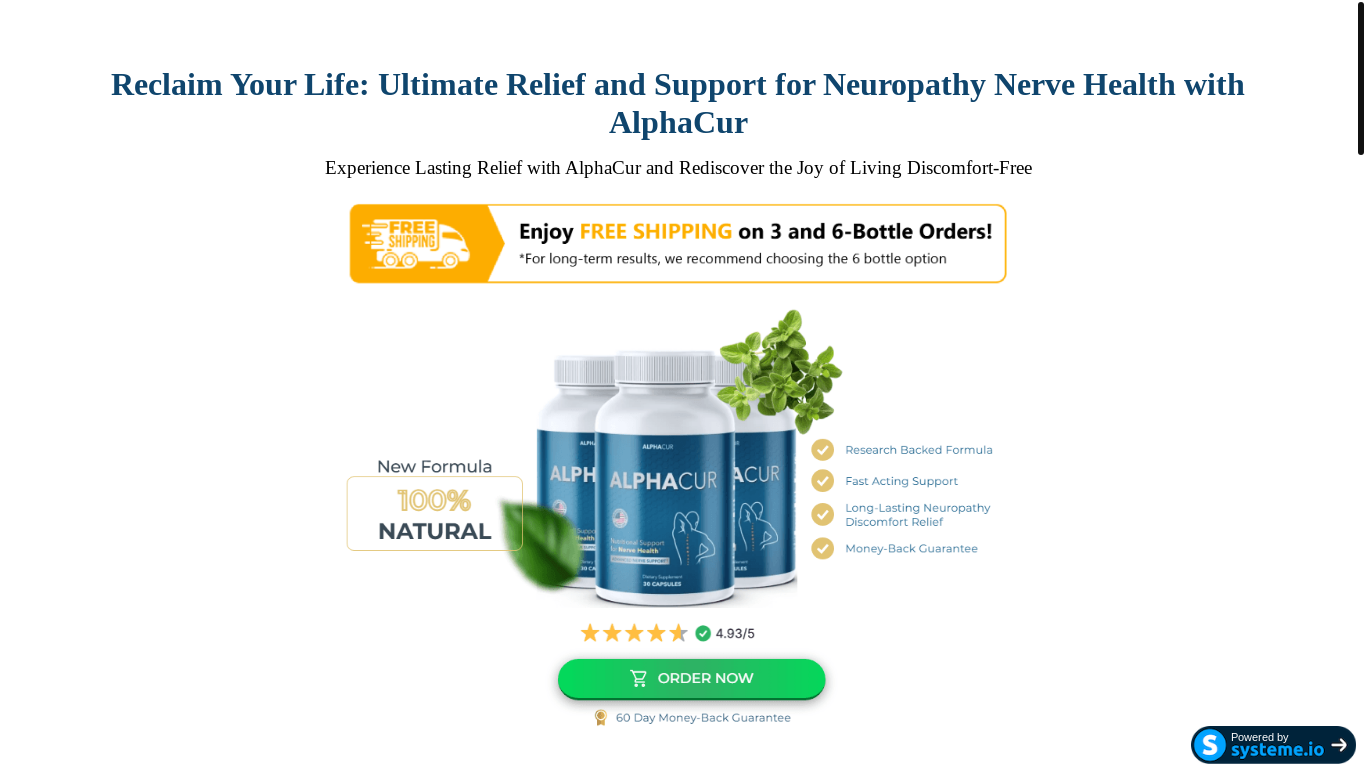 website screenshot of https://alphacur-us.systeme.io/