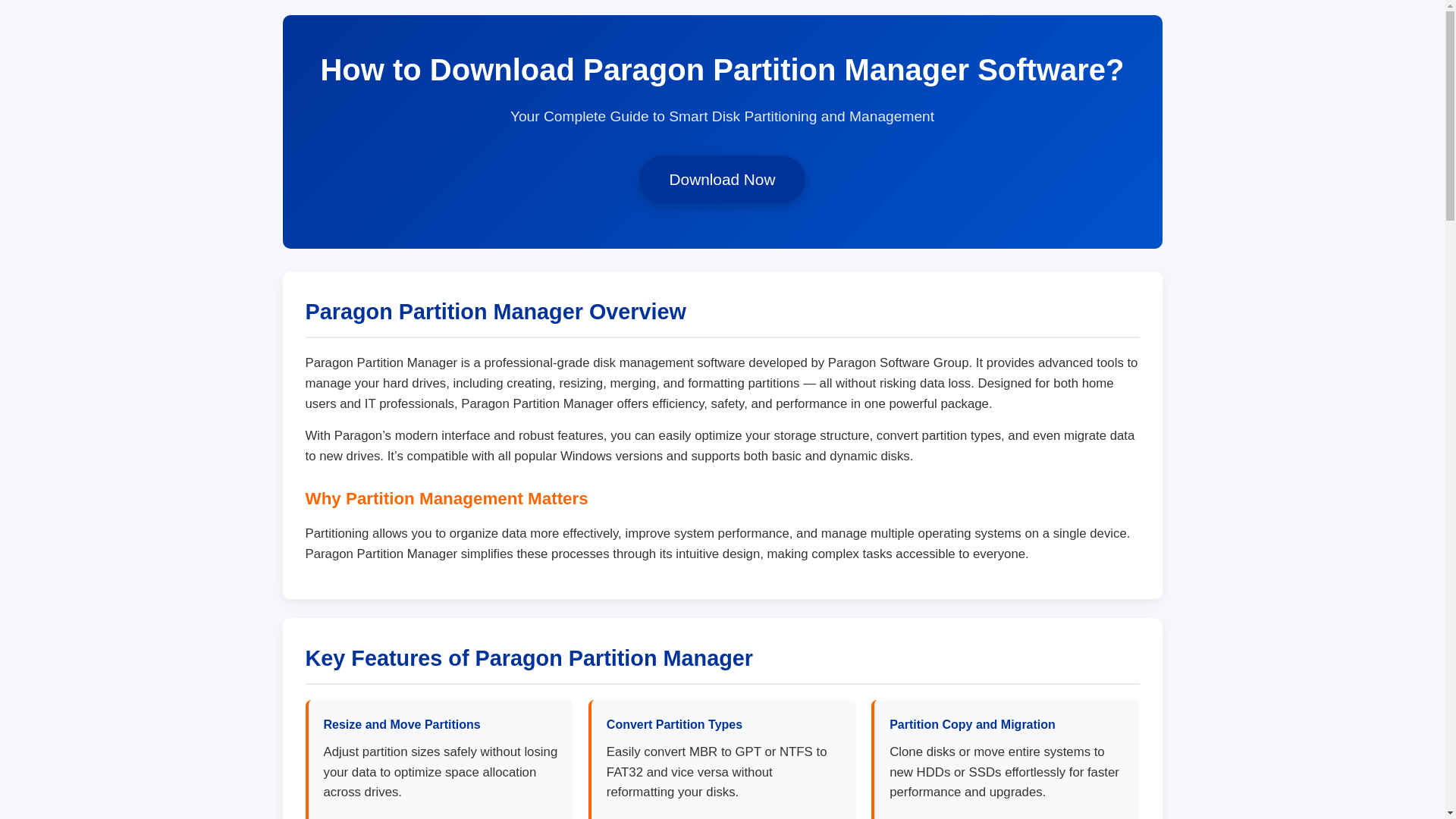 website screenshot of https://paragonpartitionmanagerdownload.pages.dev/