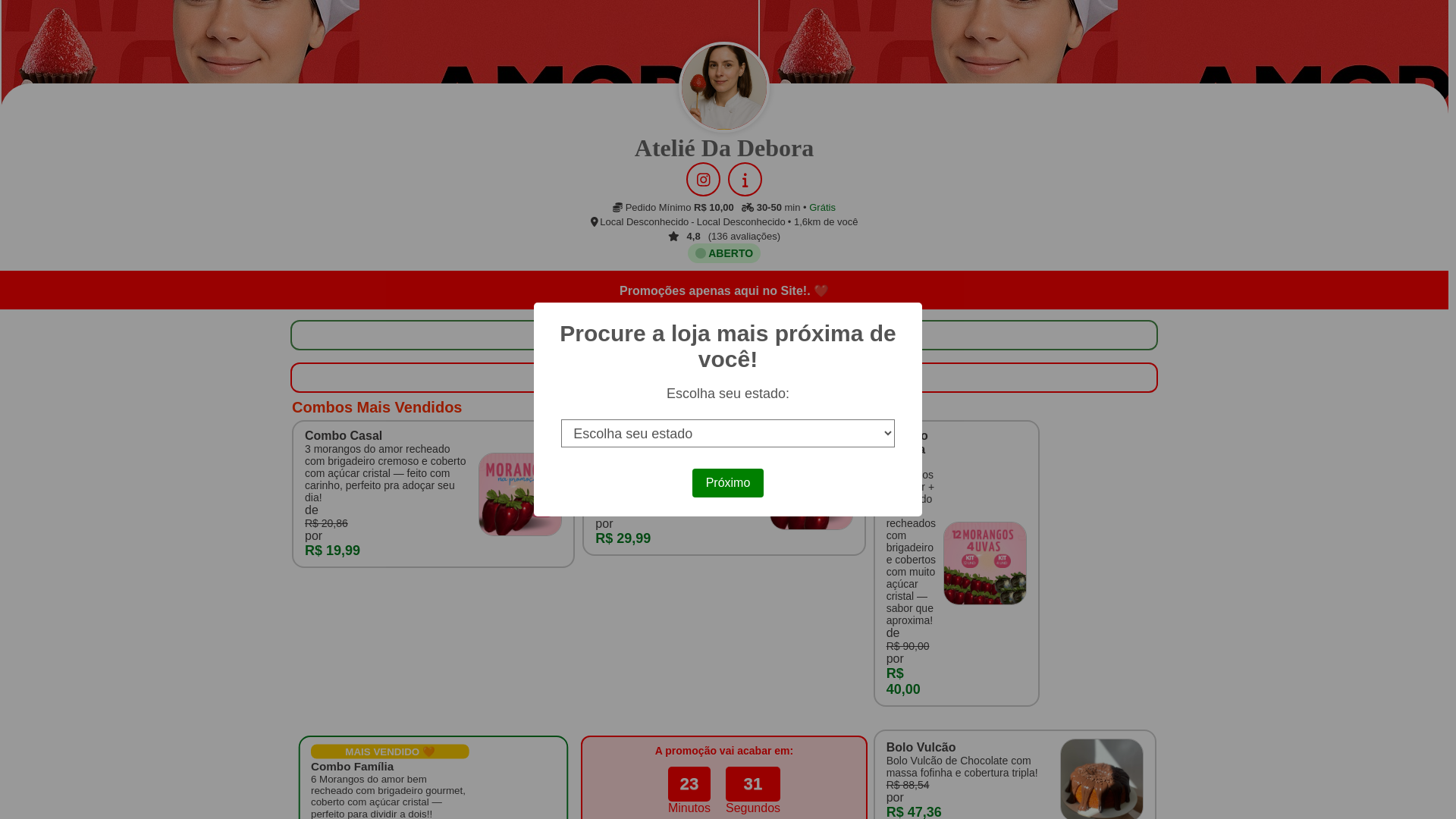 website screenshot of https://ateliedadebora.store/