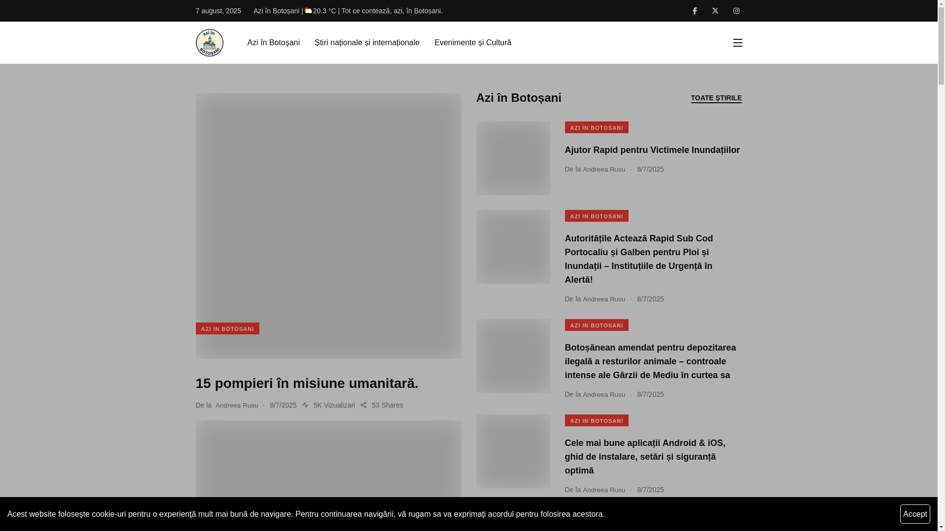 website screenshot of https://aziinbotosani.ro/