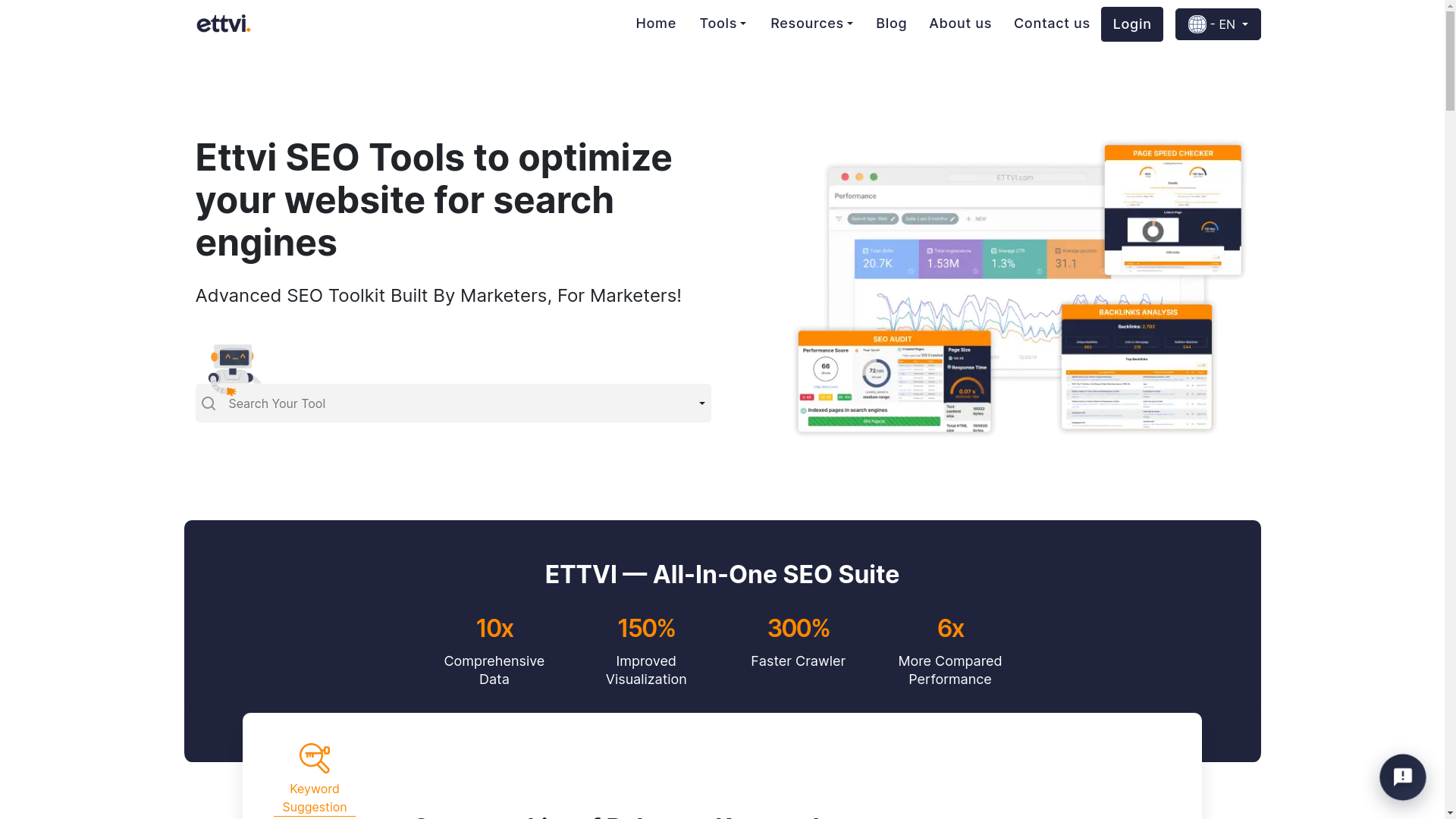 website screenshot of https://ettvi.com/