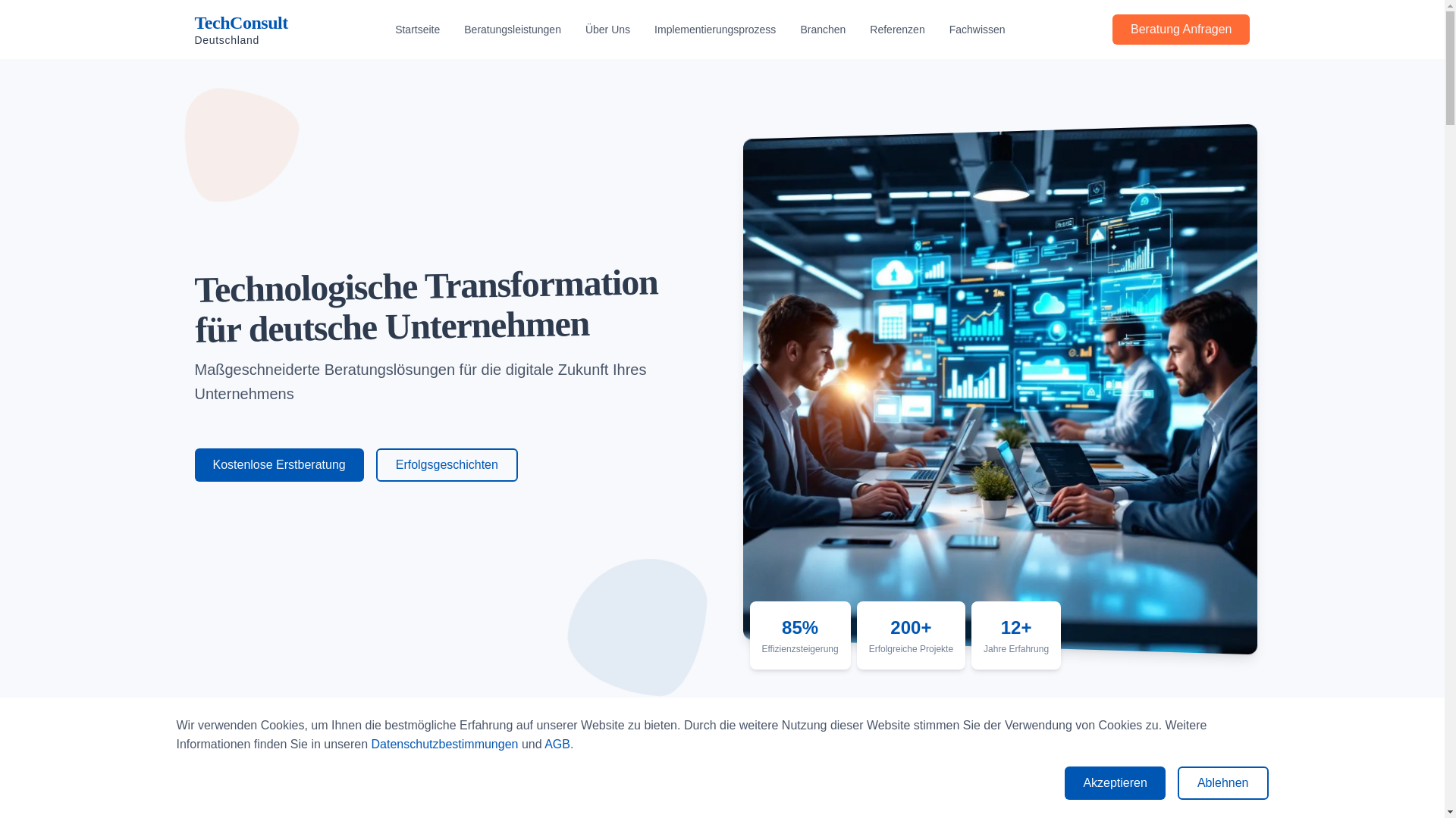 website screenshot of https://techconsult-de.com/