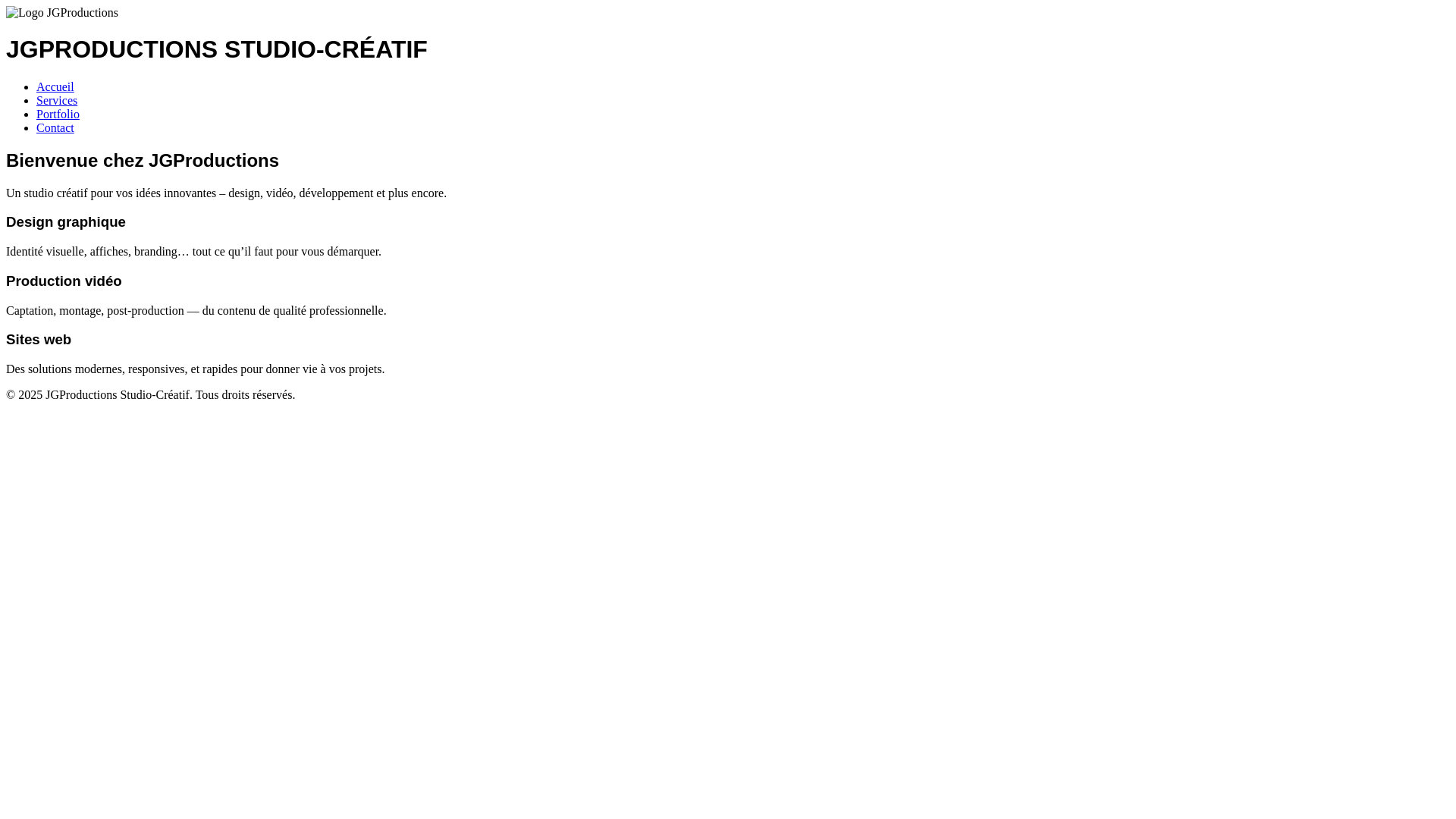 website screenshot of https://jgproductions-creation-innovation.pages.dev/